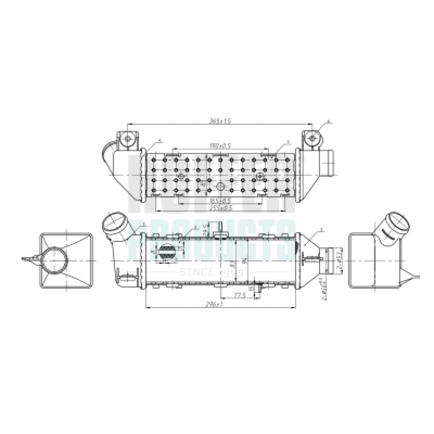 Intercooler, inlaatluchtkoeler HOFFER 995380