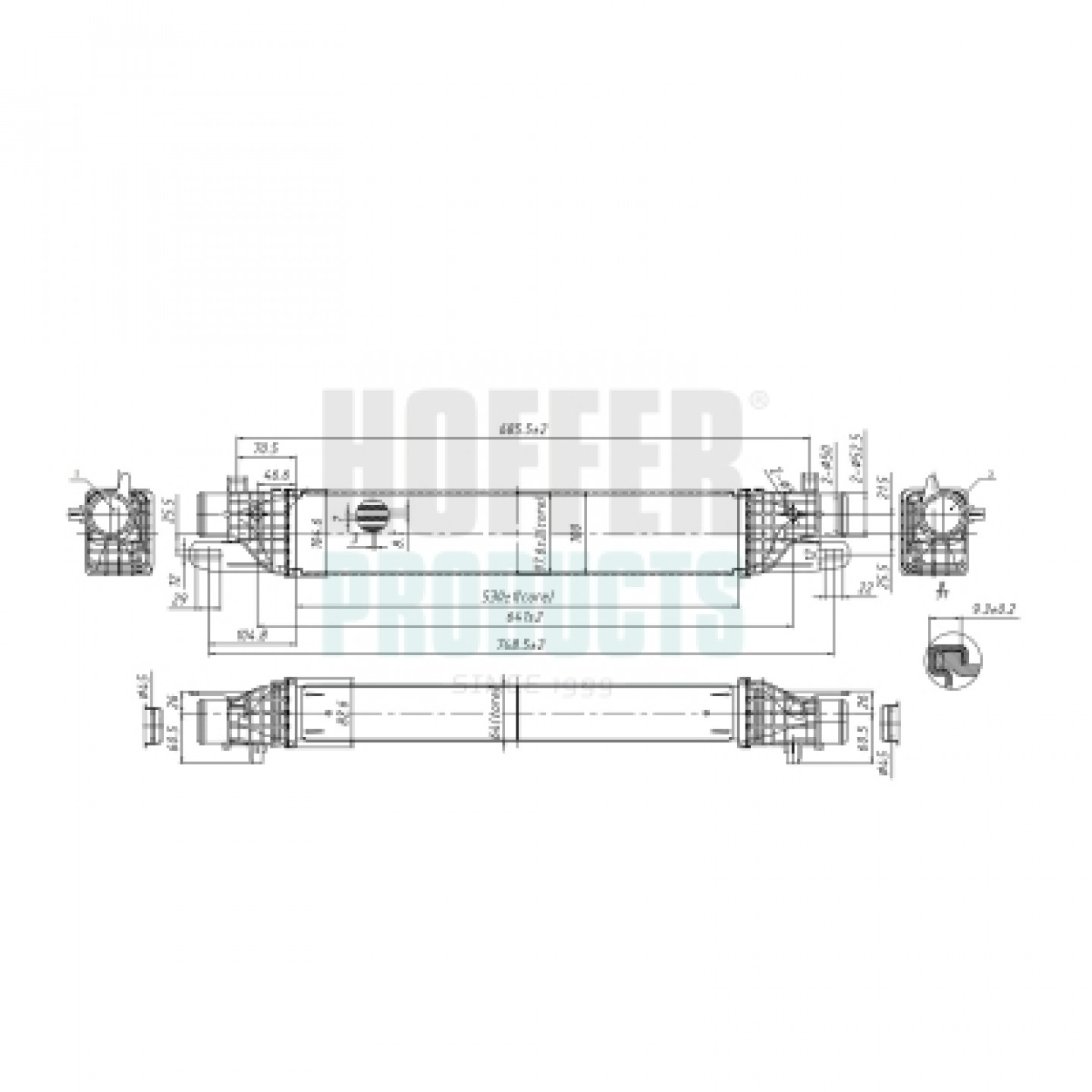 Intercooler, inlaatluchtkoeler HOFFER 995192