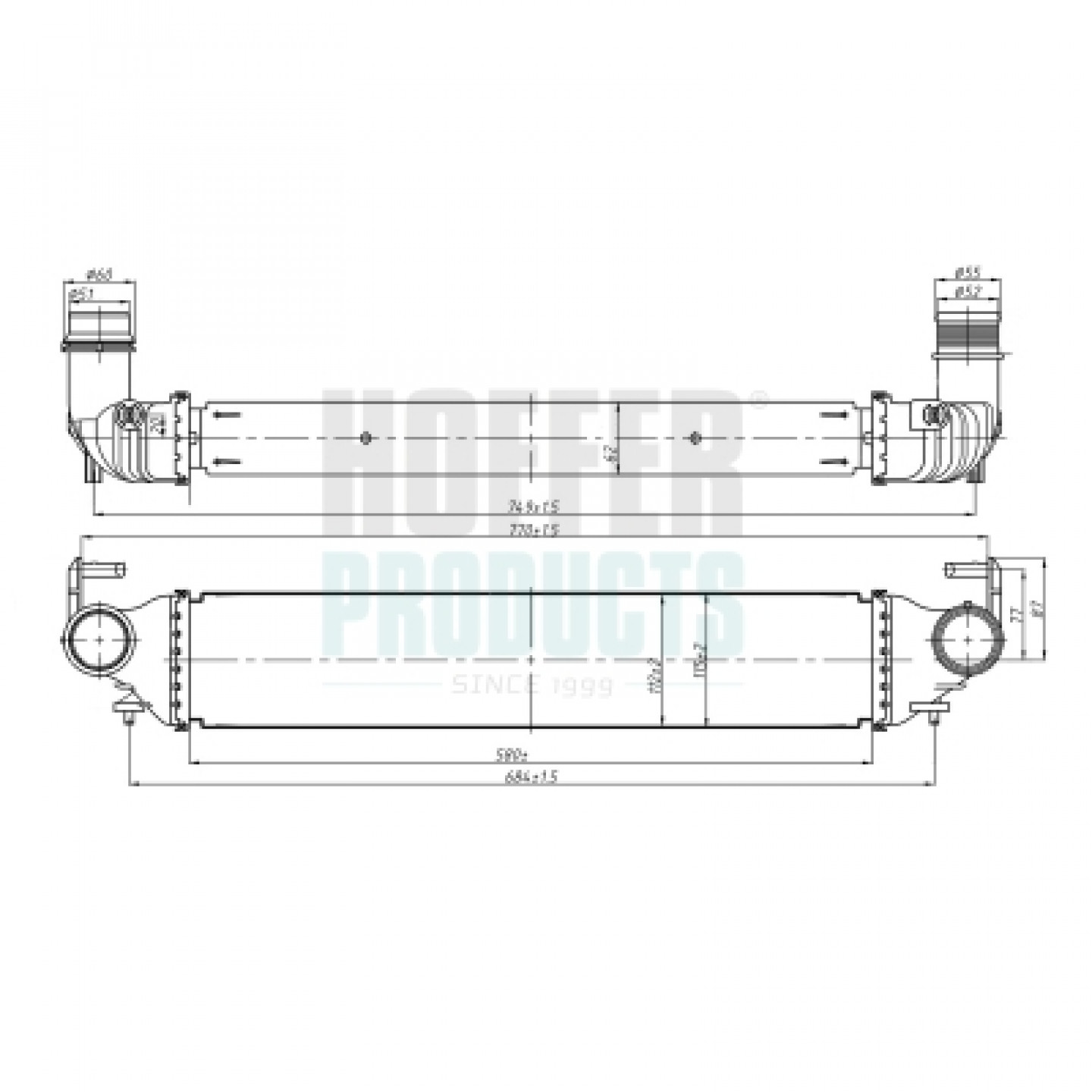 Intercooler, échangeur HOFFER 995027