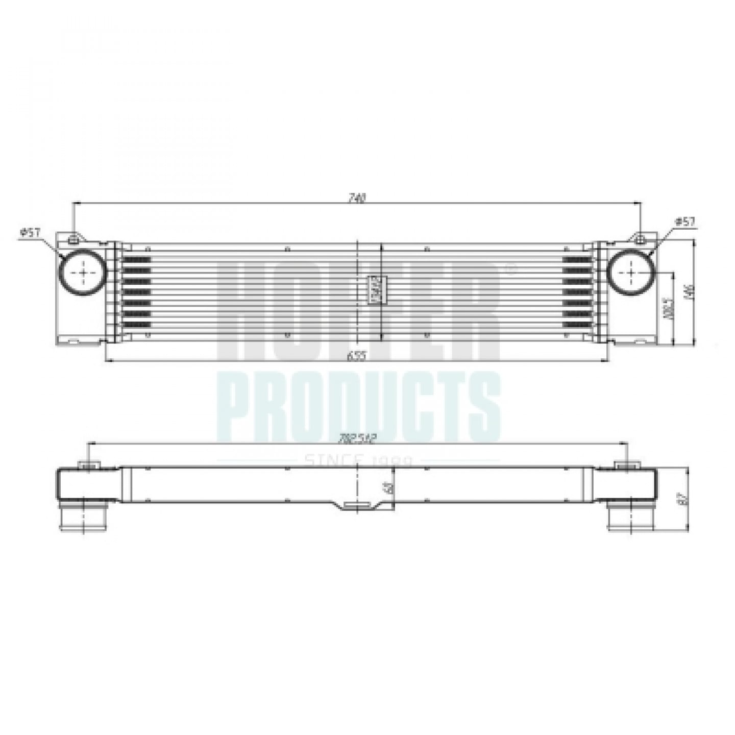 Intercooler, inlaatluchtkoeler HOFFER 995363