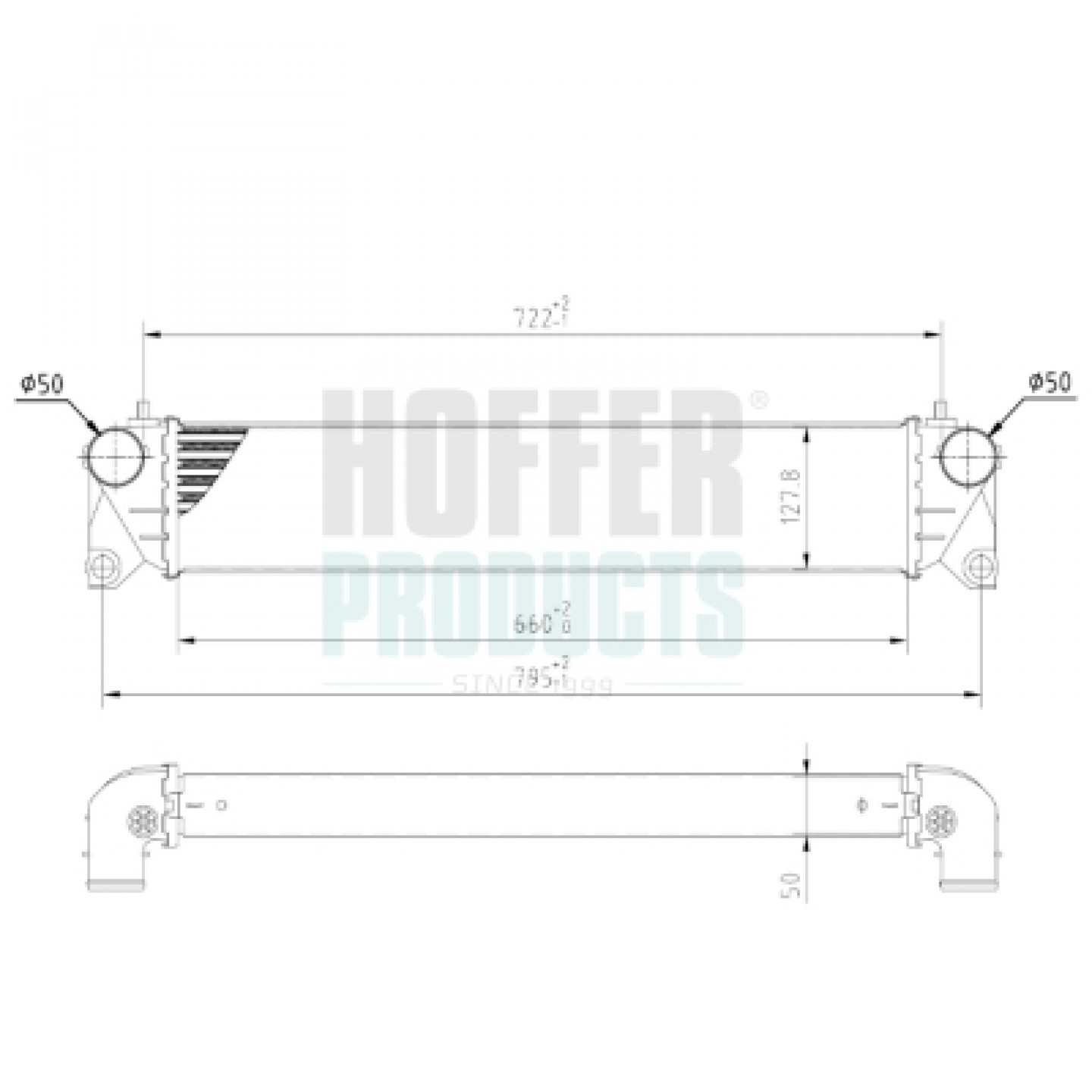 Intercooler, échangeur HOFFER 995171