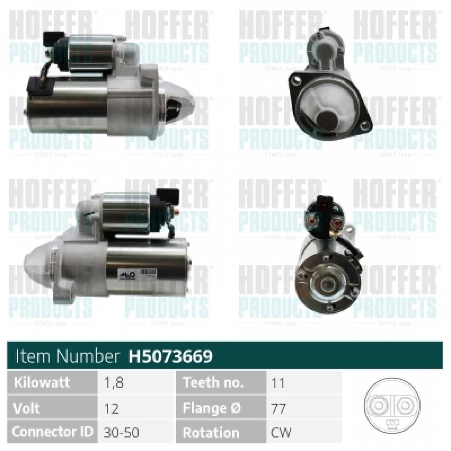 Motor de arranque HOFFER H5073669
