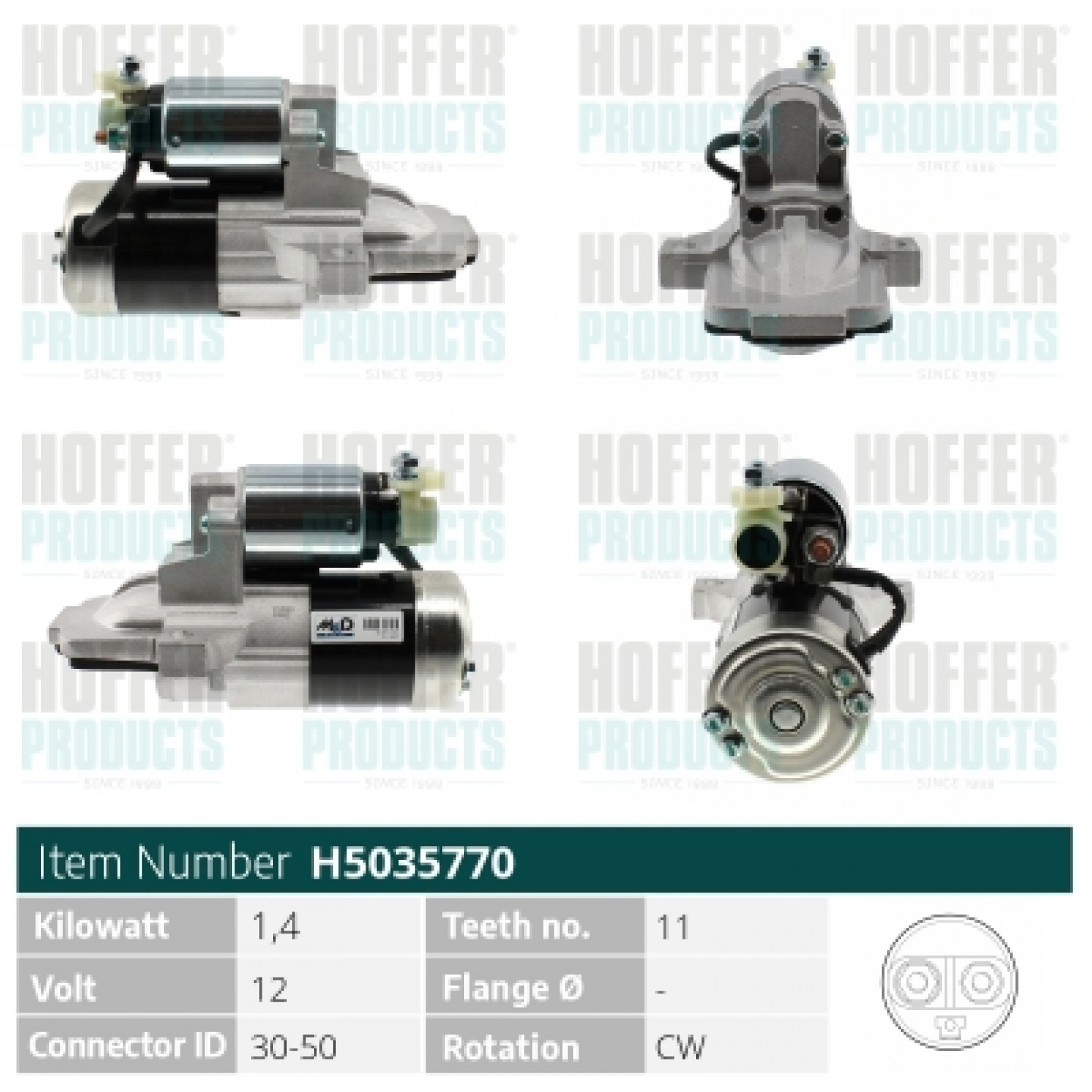 Motor de arranque HOFFER H5035770