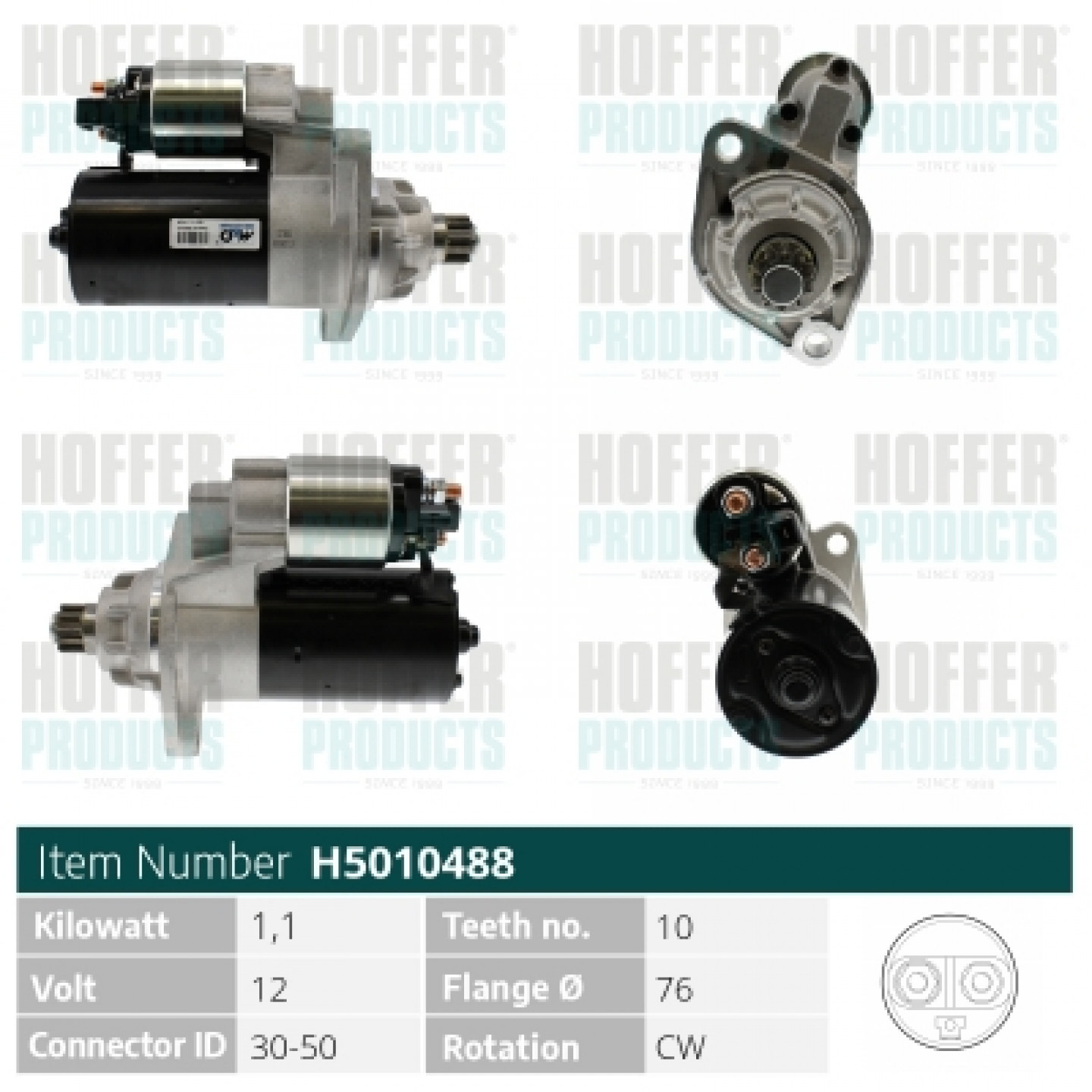 Motor de arranque HOFFER H5010488