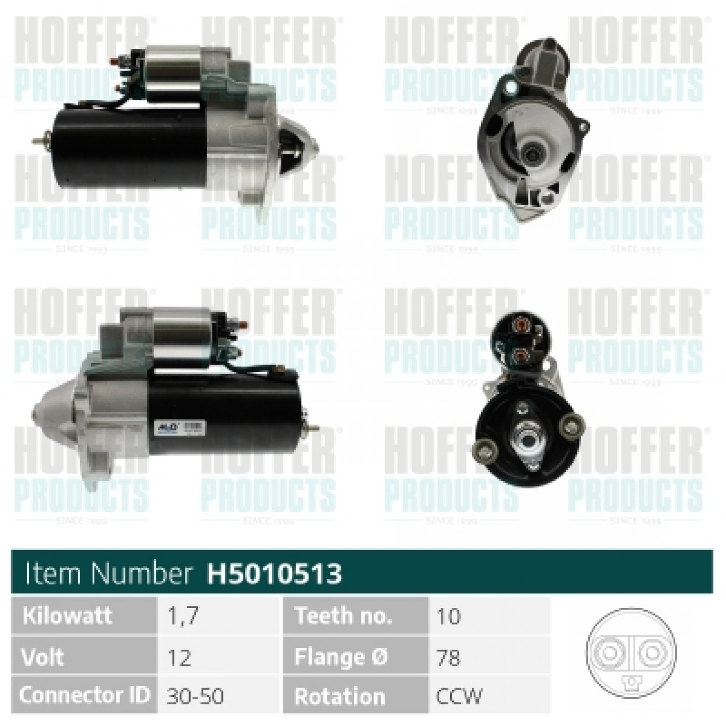 Motor de arranque HOFFER H5010513