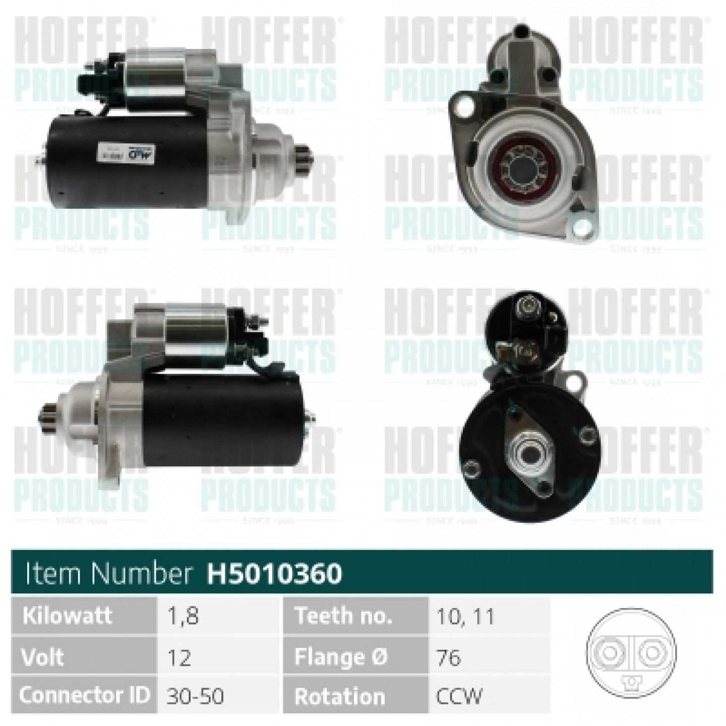 Motor de arranque HOFFER H5010360