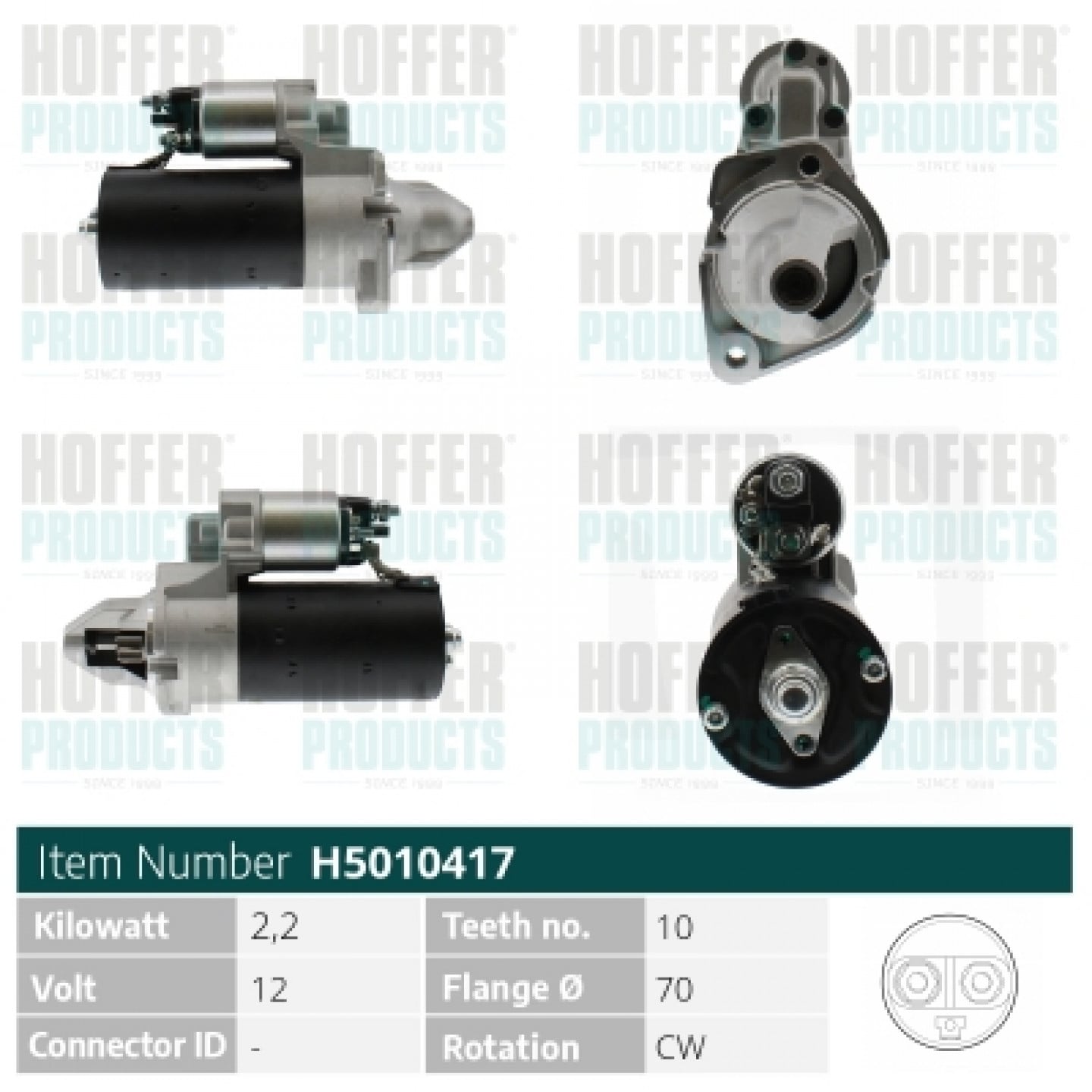 Motor de arranque HOFFER H5010417