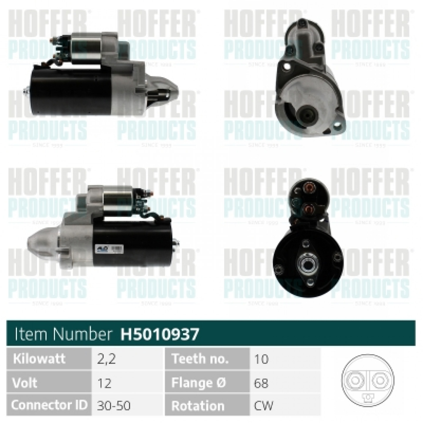 Motor de arranque HOFFER H5010937