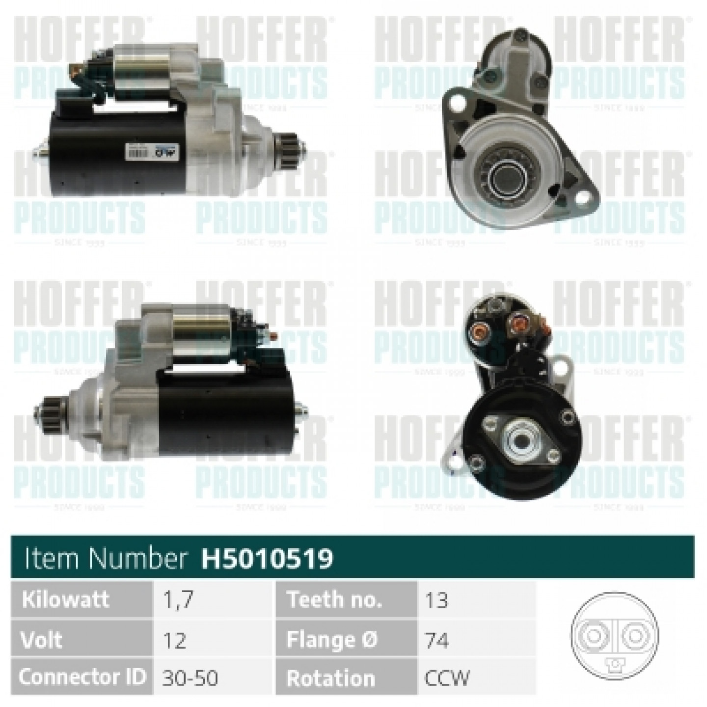 Motor de arranque HOFFER H5010519G
