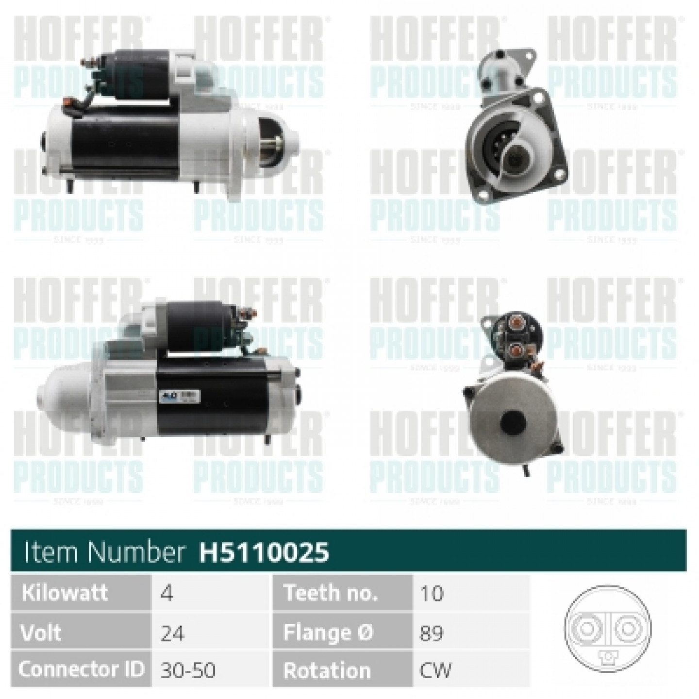Startmotor / Starter HOFFER H5110025G