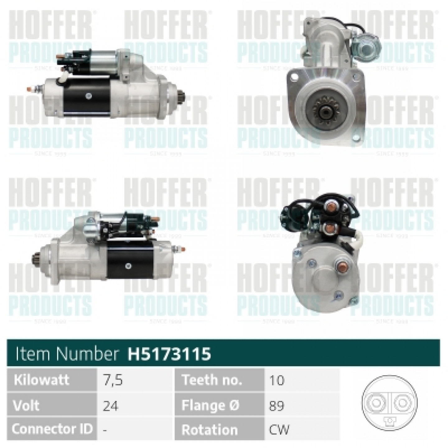 Motor de arranque HOFFER H5173115