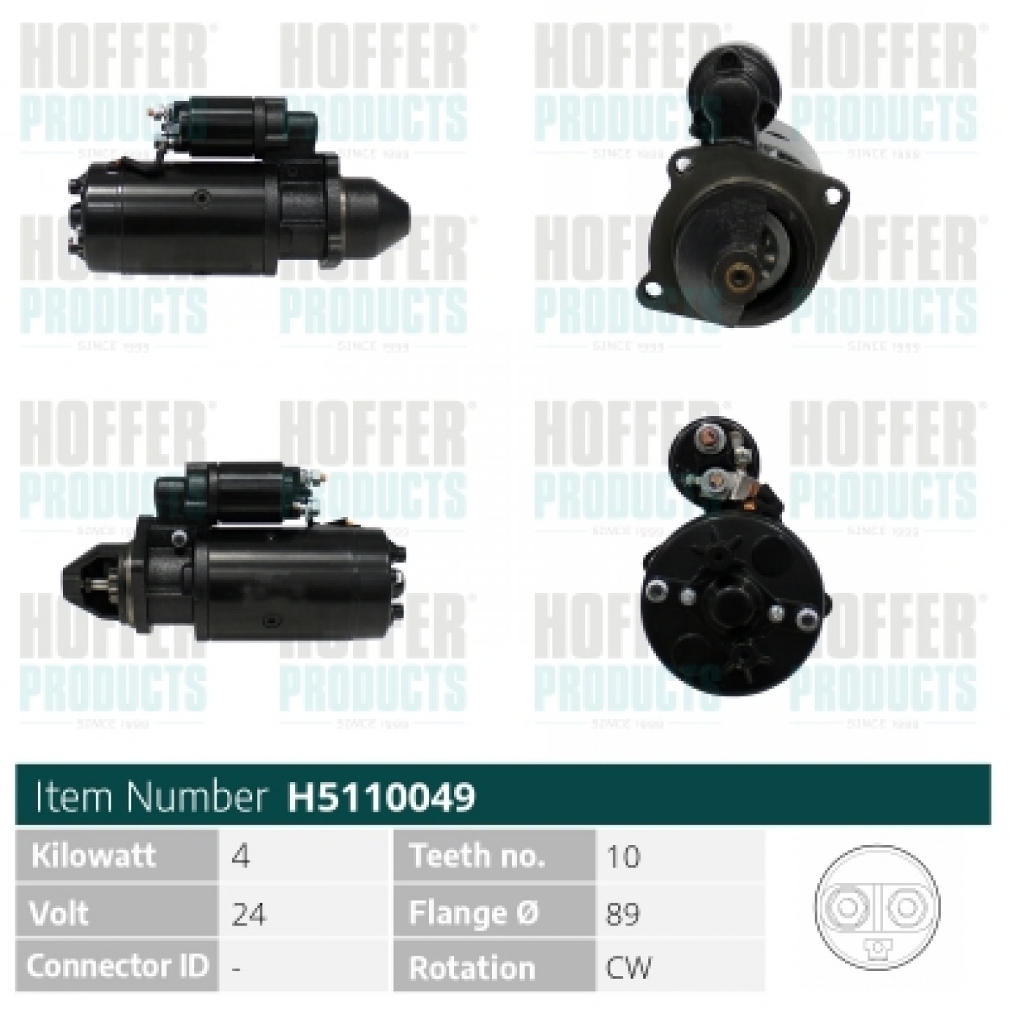 Motor de arranque HOFFER H5110049