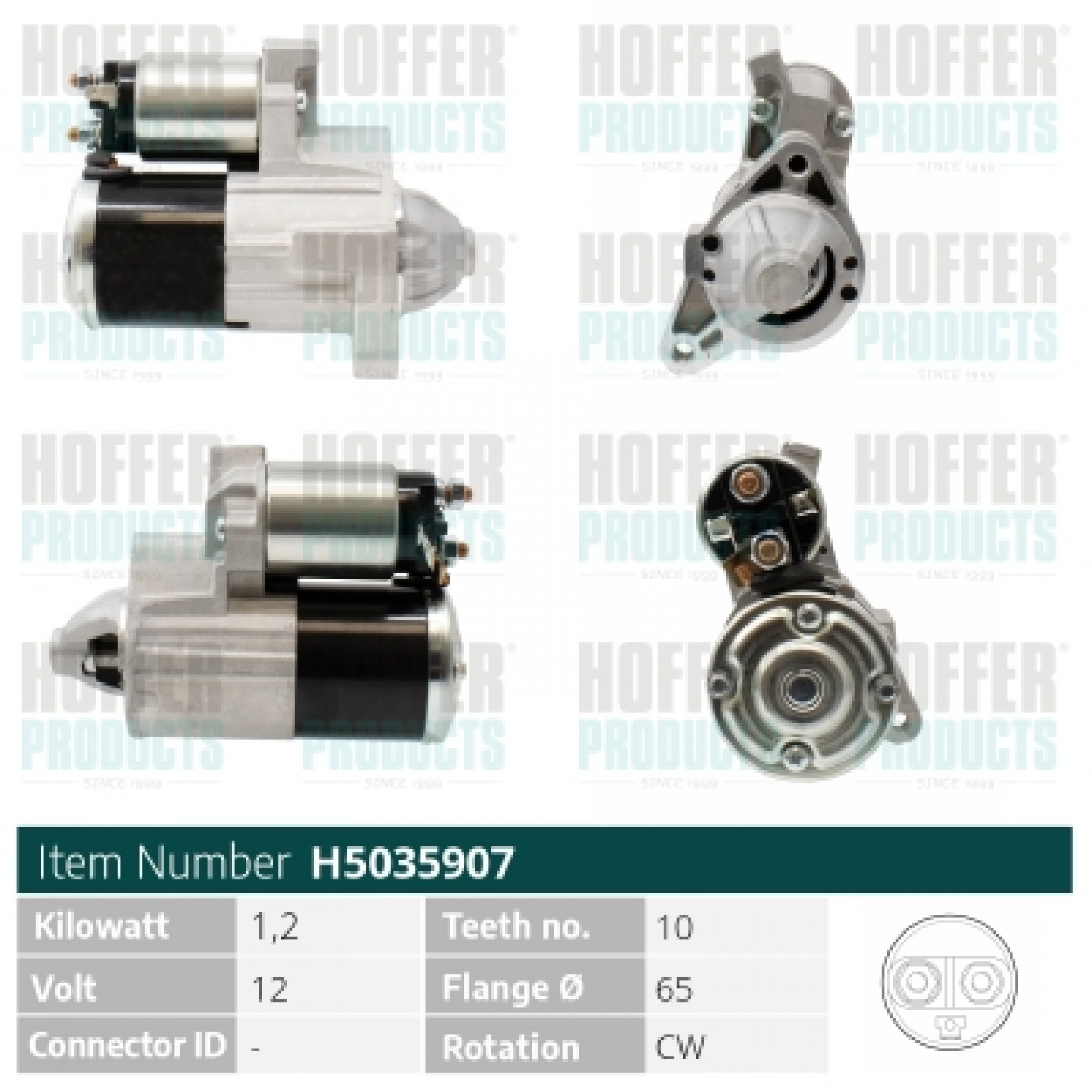 Motor de arranque HOFFER H5035907