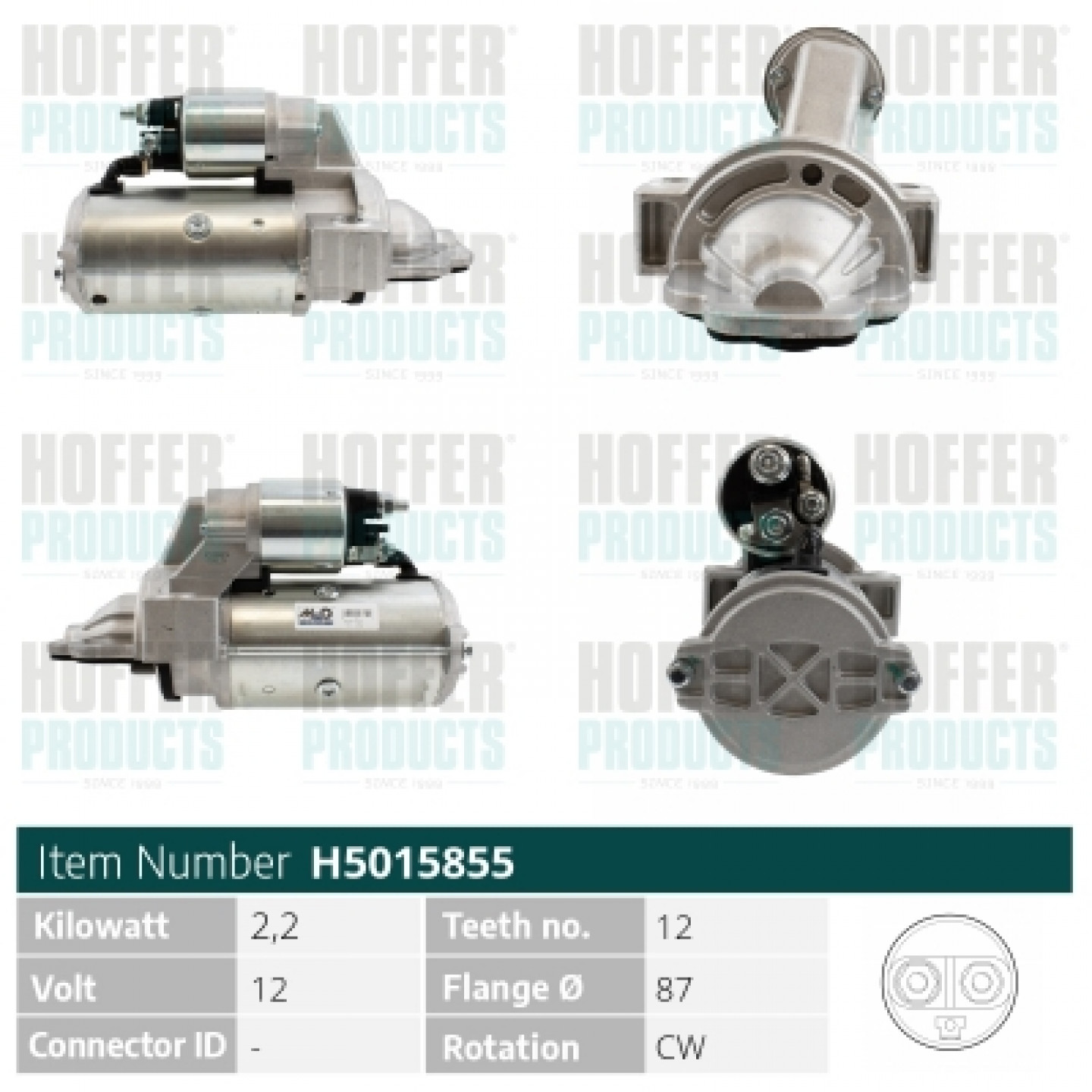 Motor de arranque HOFFER H5015855