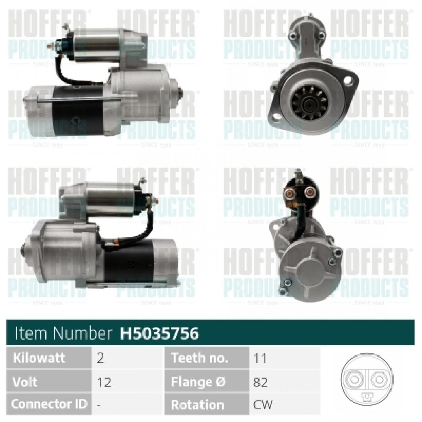 Motor de arranque HOFFER H5035756