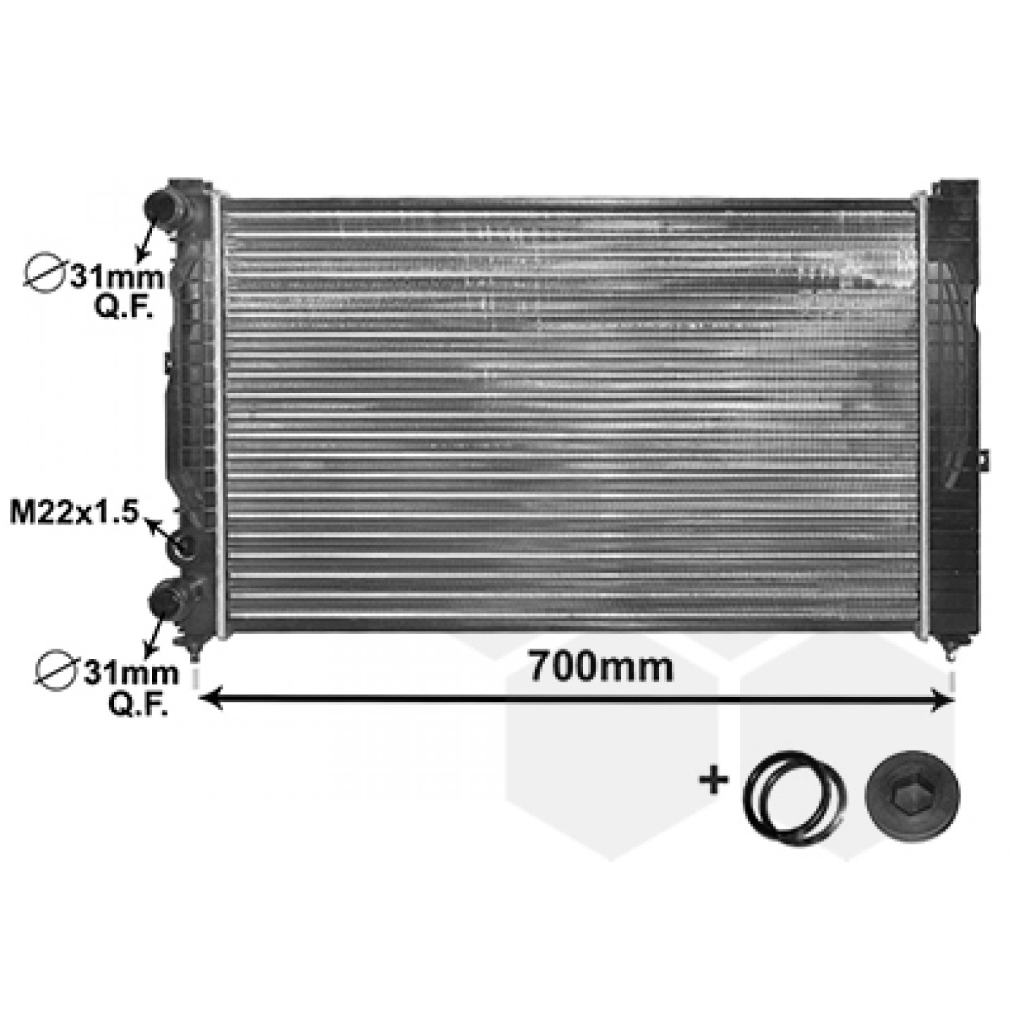Kühler, Motorkühlung VAN WEZEL 03002123