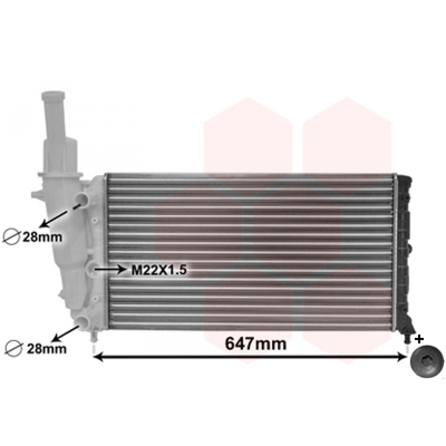 Kühler, Motorkühlung VAN WEZEL 17002140