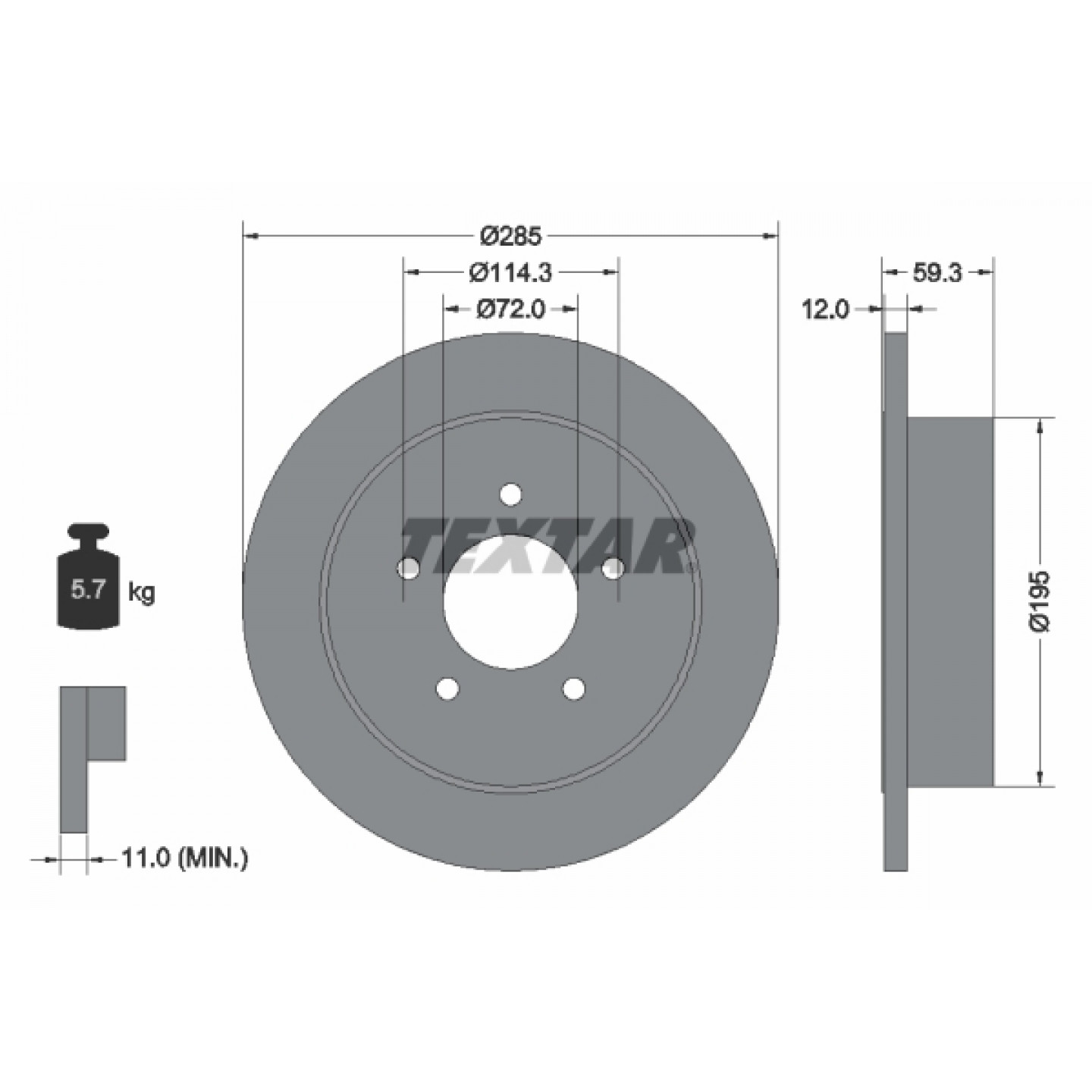 Bremsscheibe TEXTAR 92194003