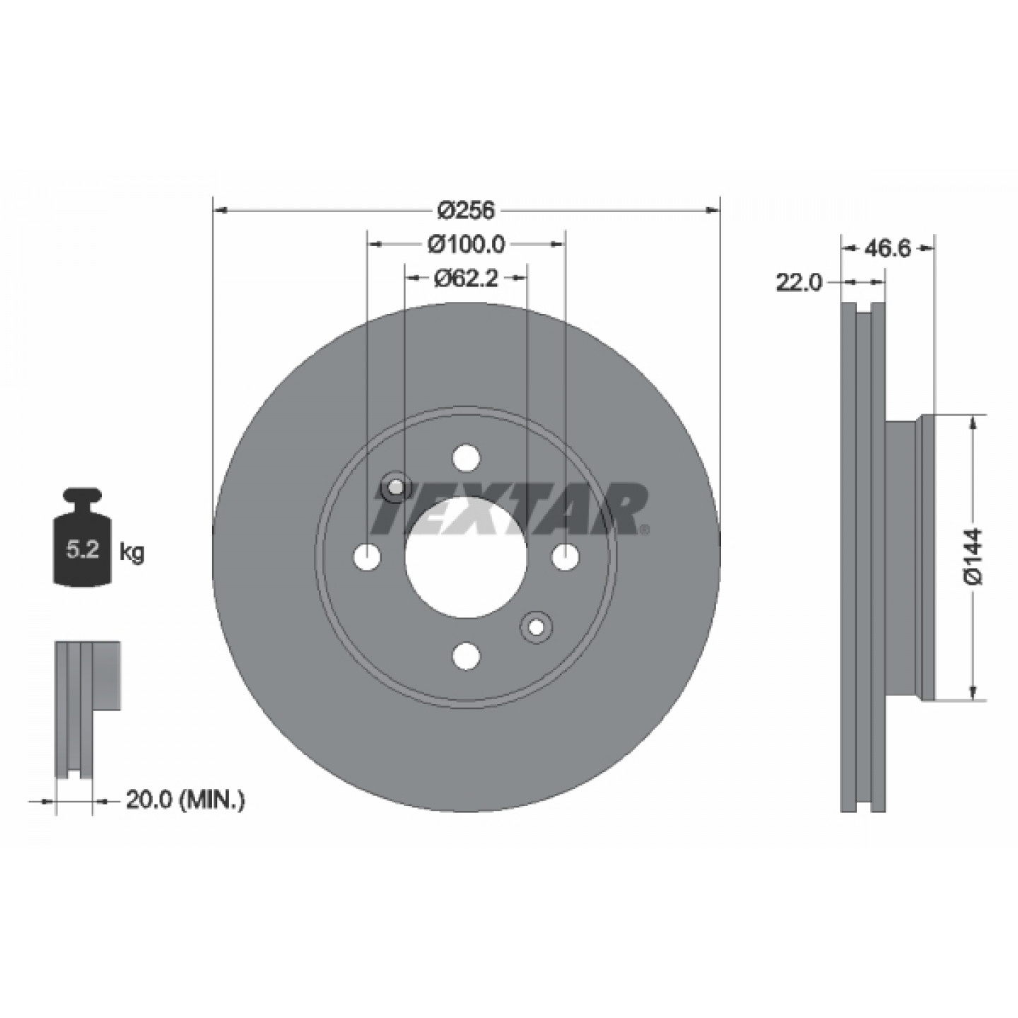 Bremsscheibe TEXTAR 92164703