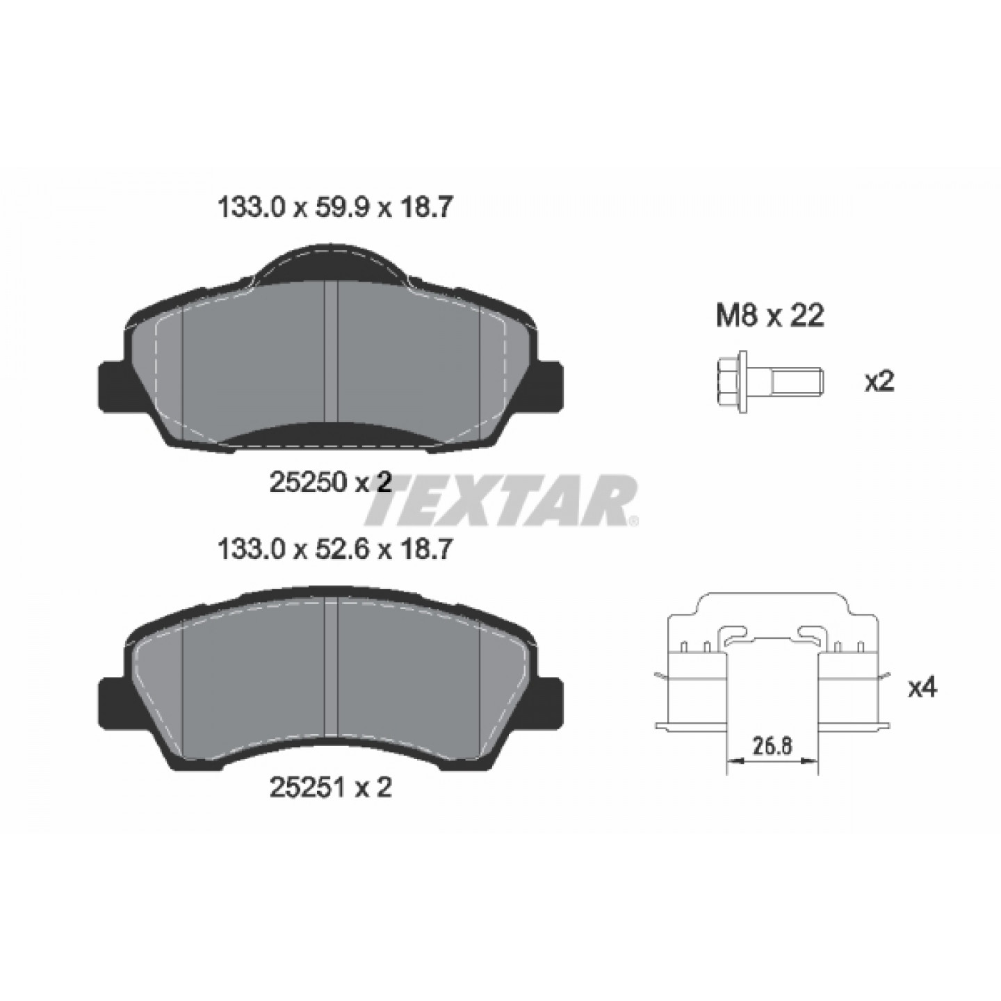 Bremseklodser TEXTAR 2525004