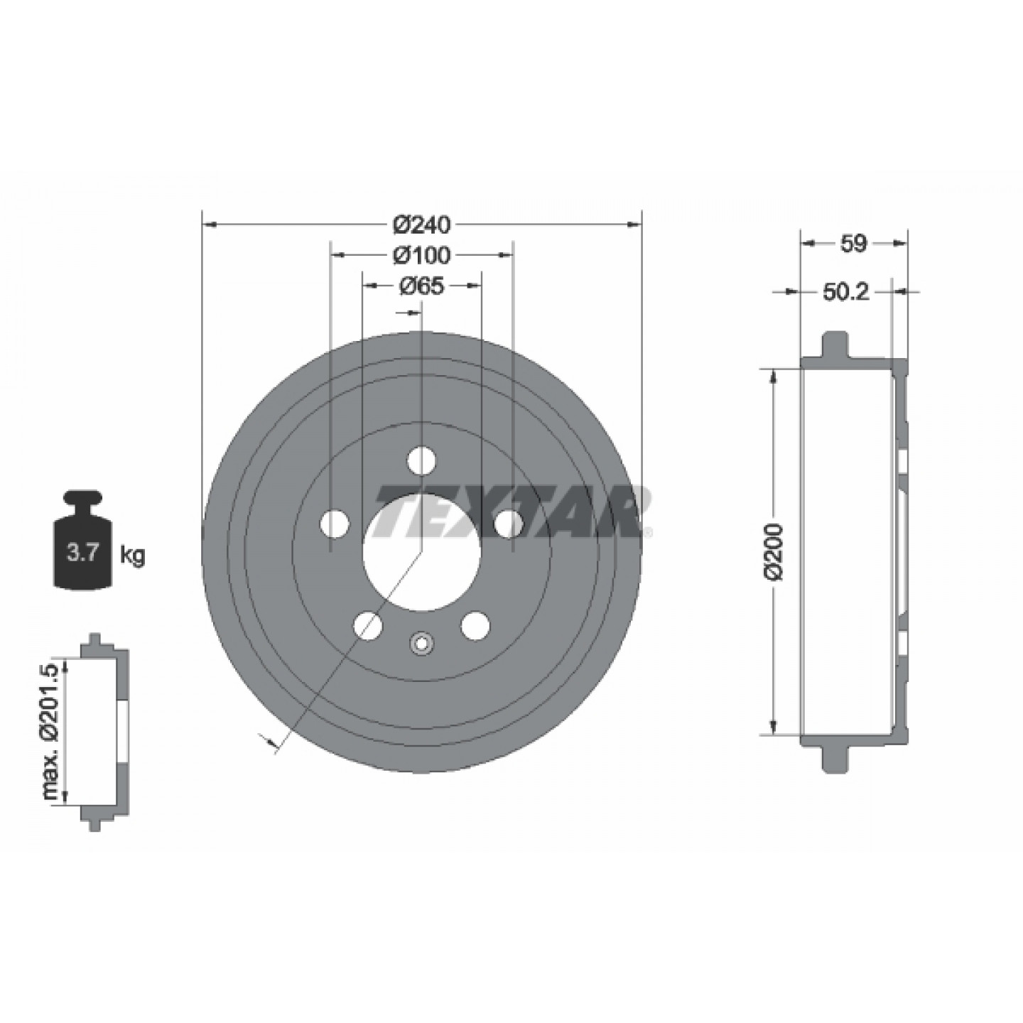 Bremstrommel TEXTAR 94023800