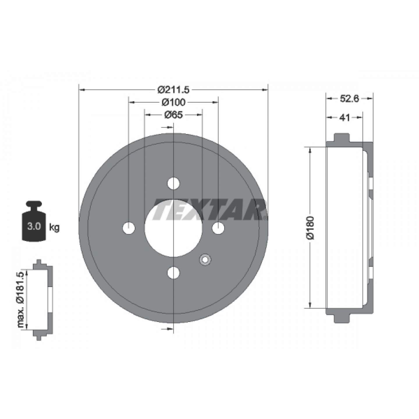 Bremstrommel TEXTAR 94022700