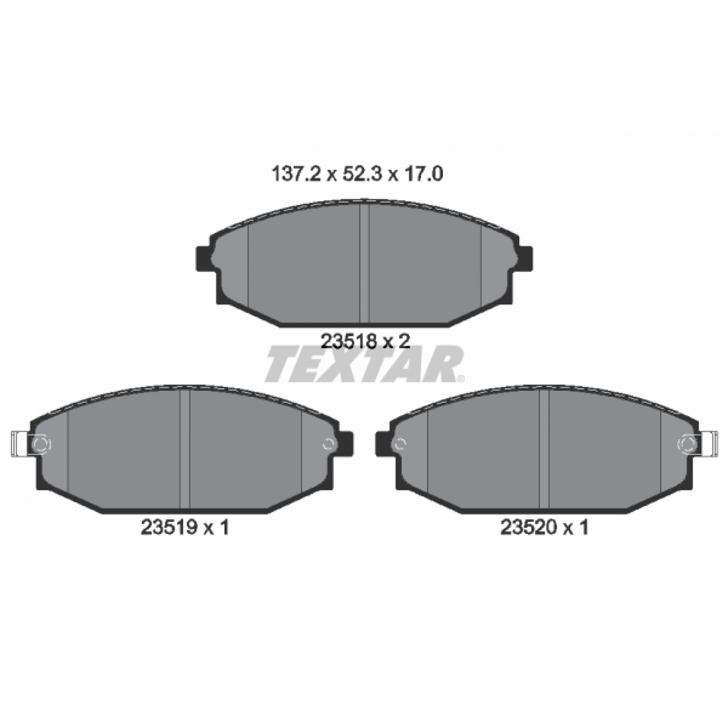Kit de plaquettes de frein, frein à disque TEXTAR 2351801