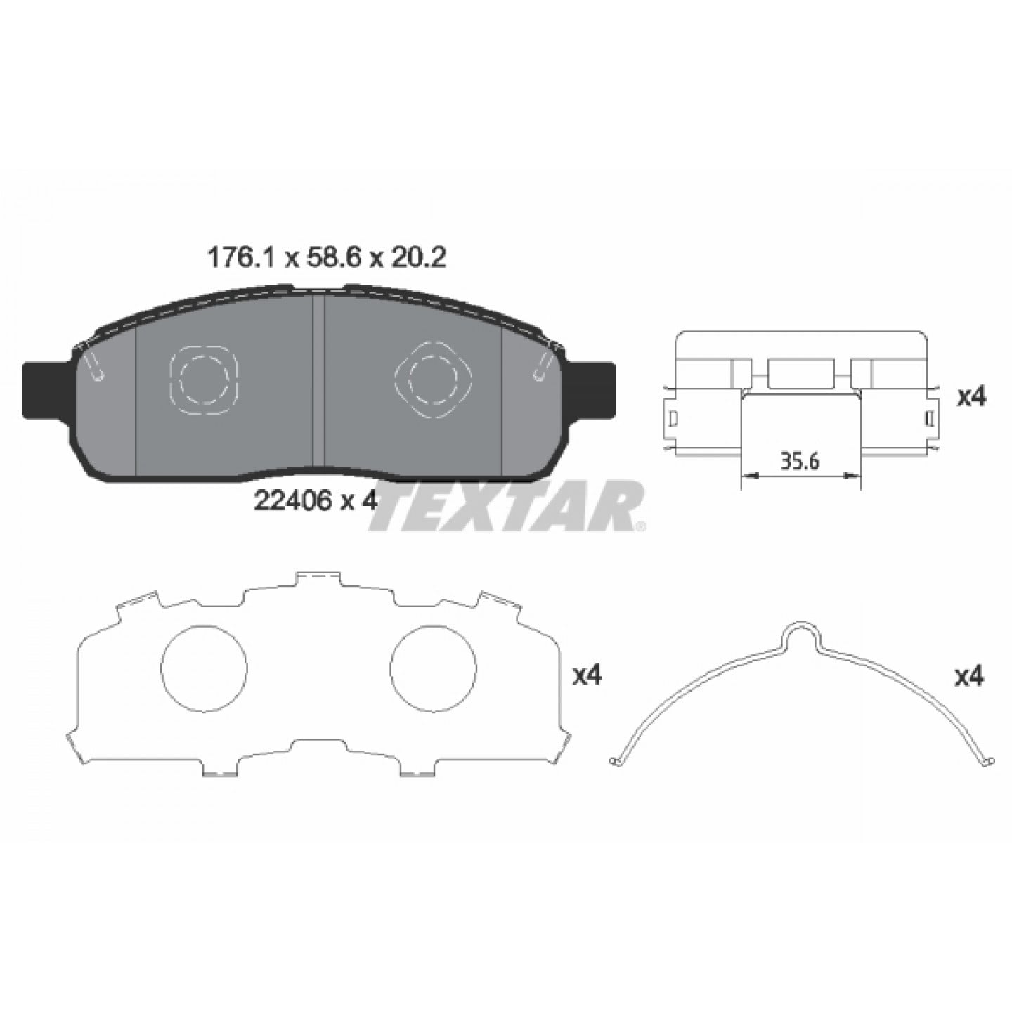 Kit pastiglie freno, Freno a disco TEXTAR 2240601