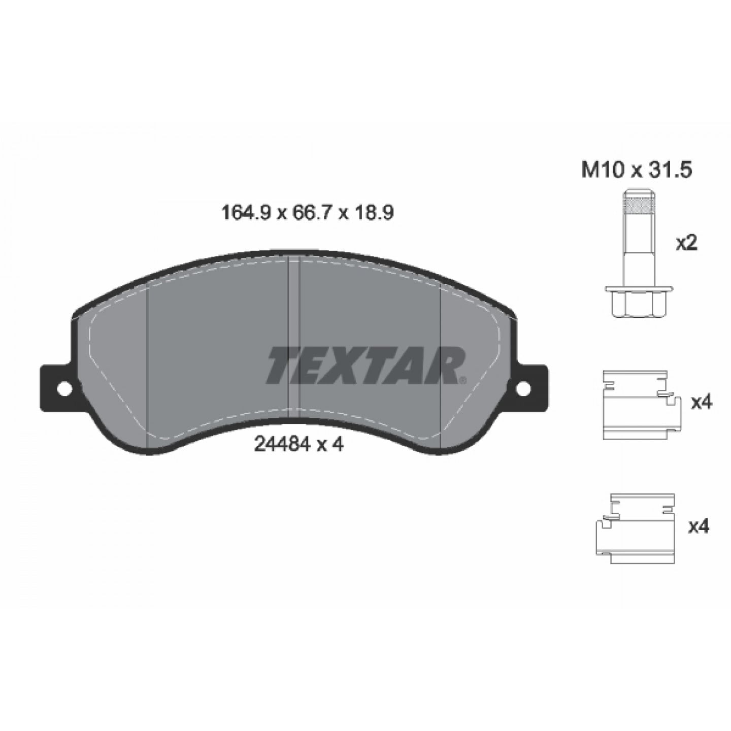 Bremseklodser TEXTAR 2448404