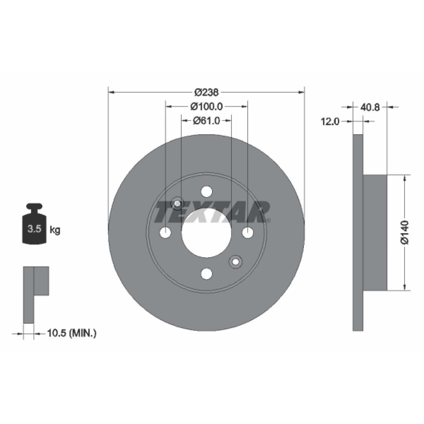 Bremsscheibe TEXTAR 92036103