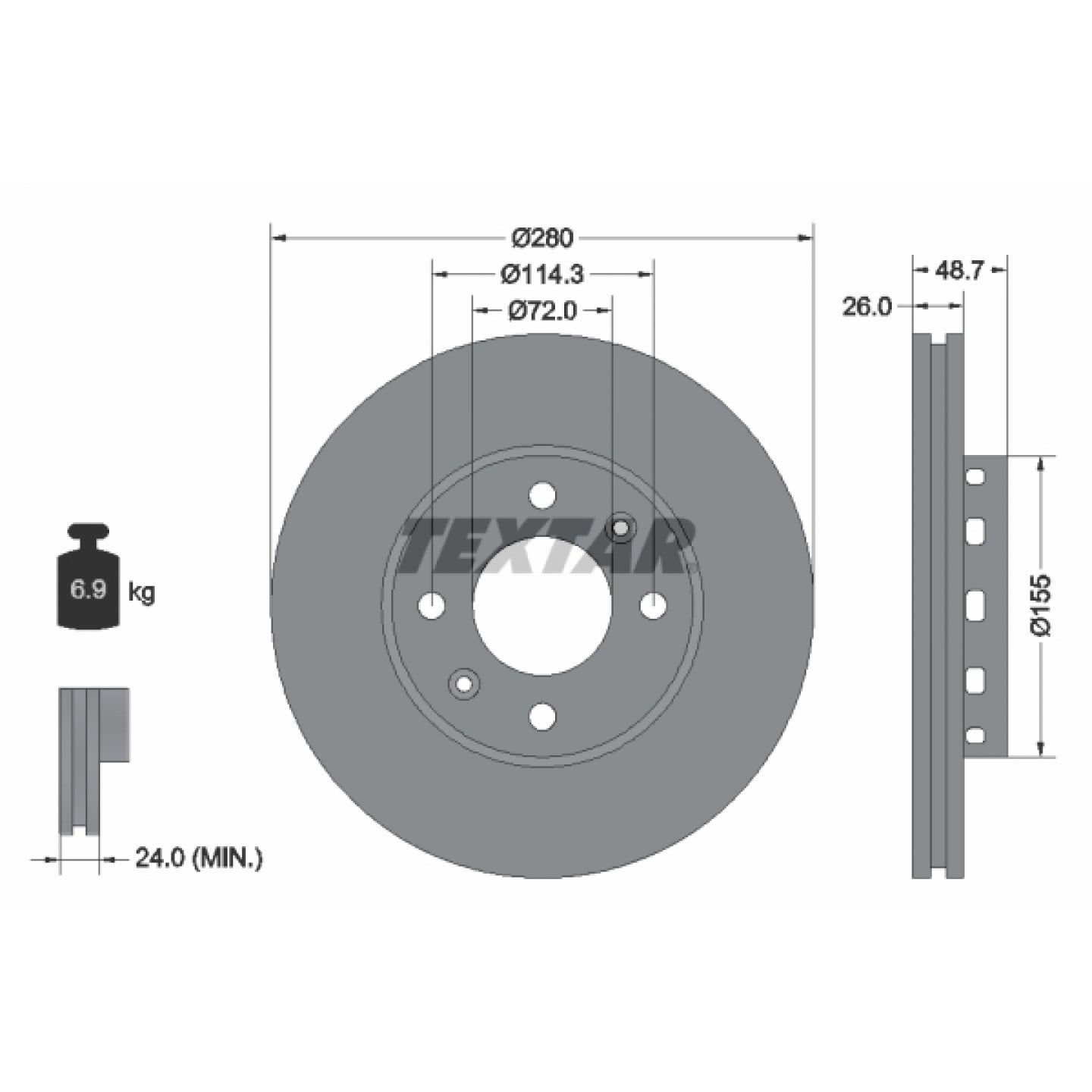 Disque de frein TEXTAR 92131700