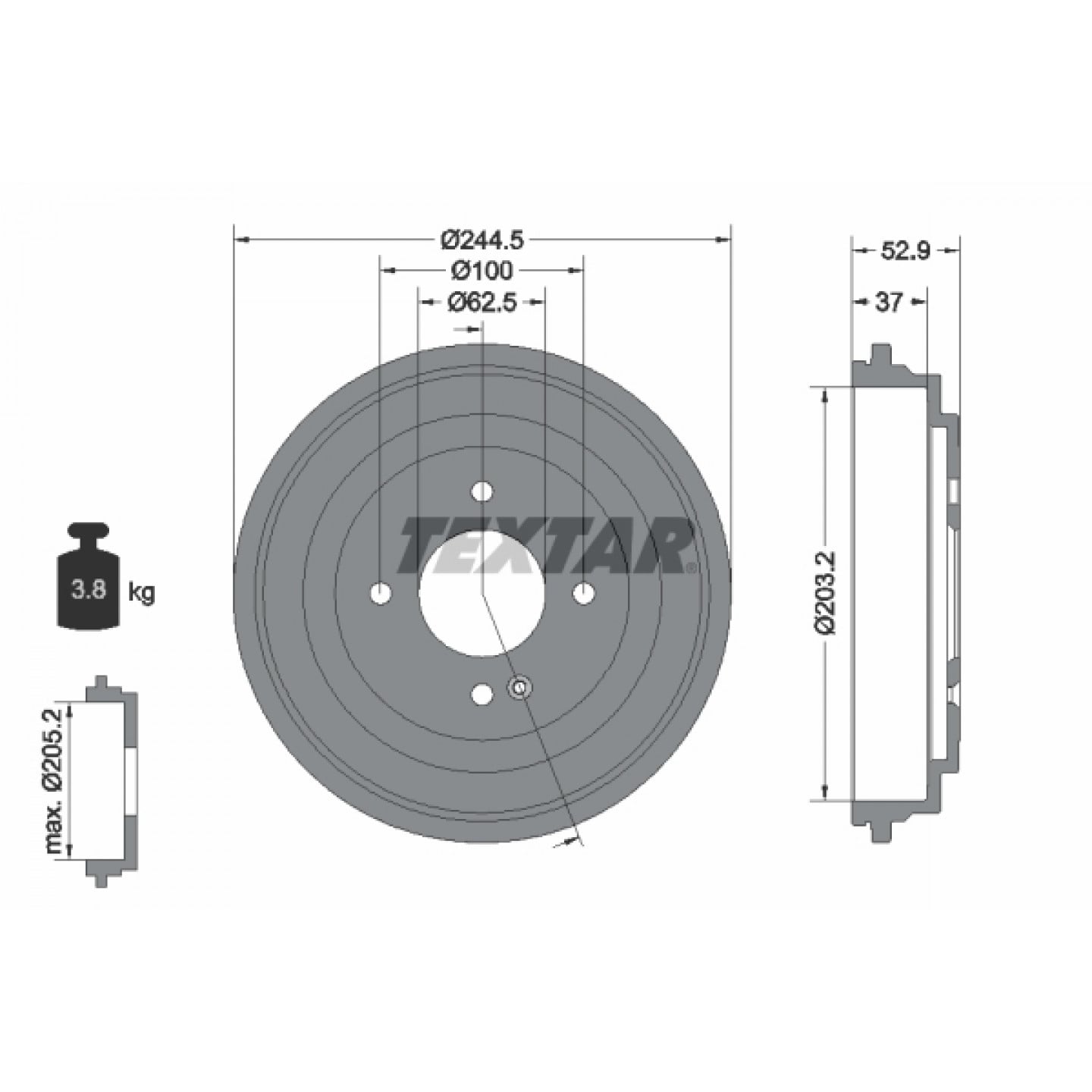 Bremstrommel TEXTAR 94048100