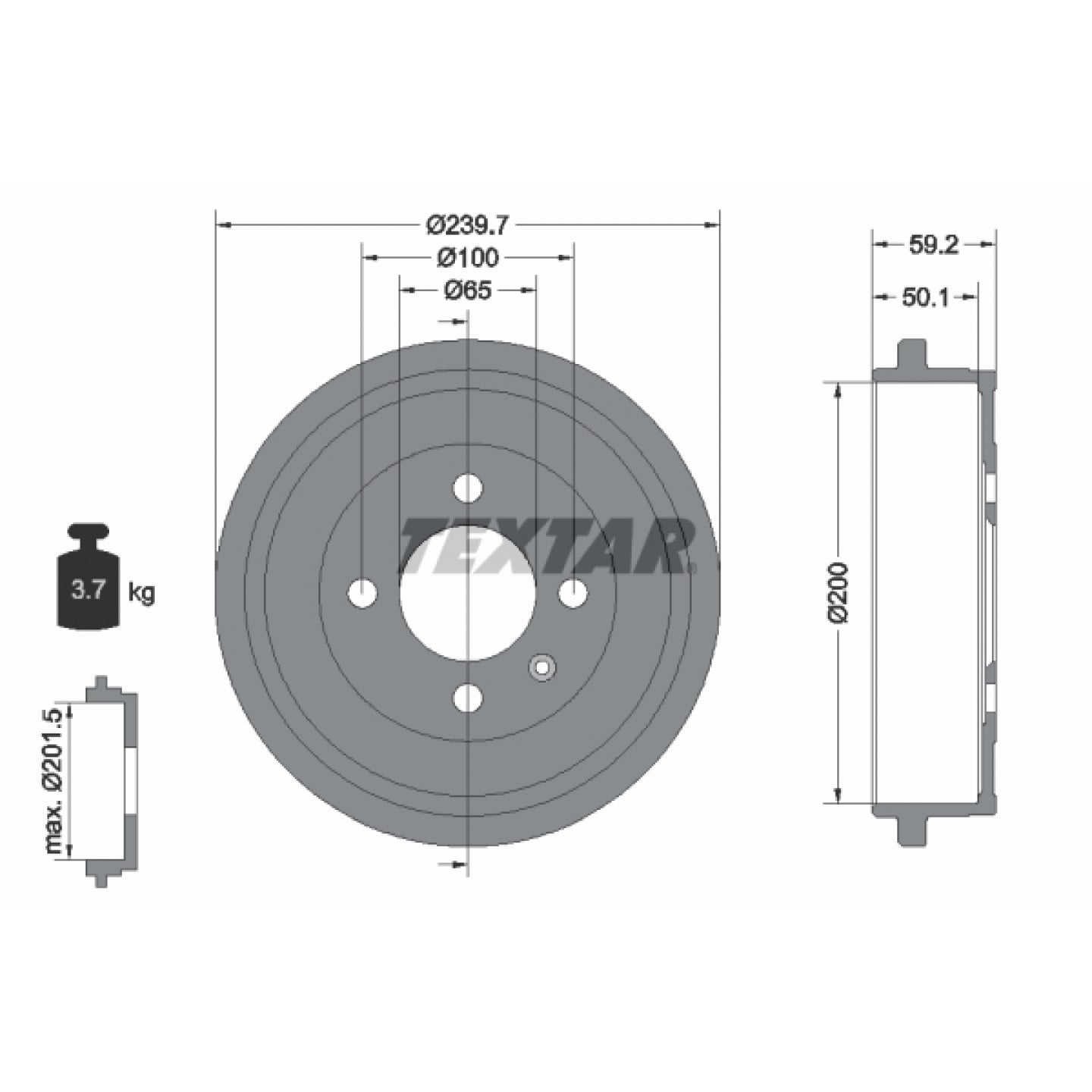 Bremstrommel TEXTAR 94022800
