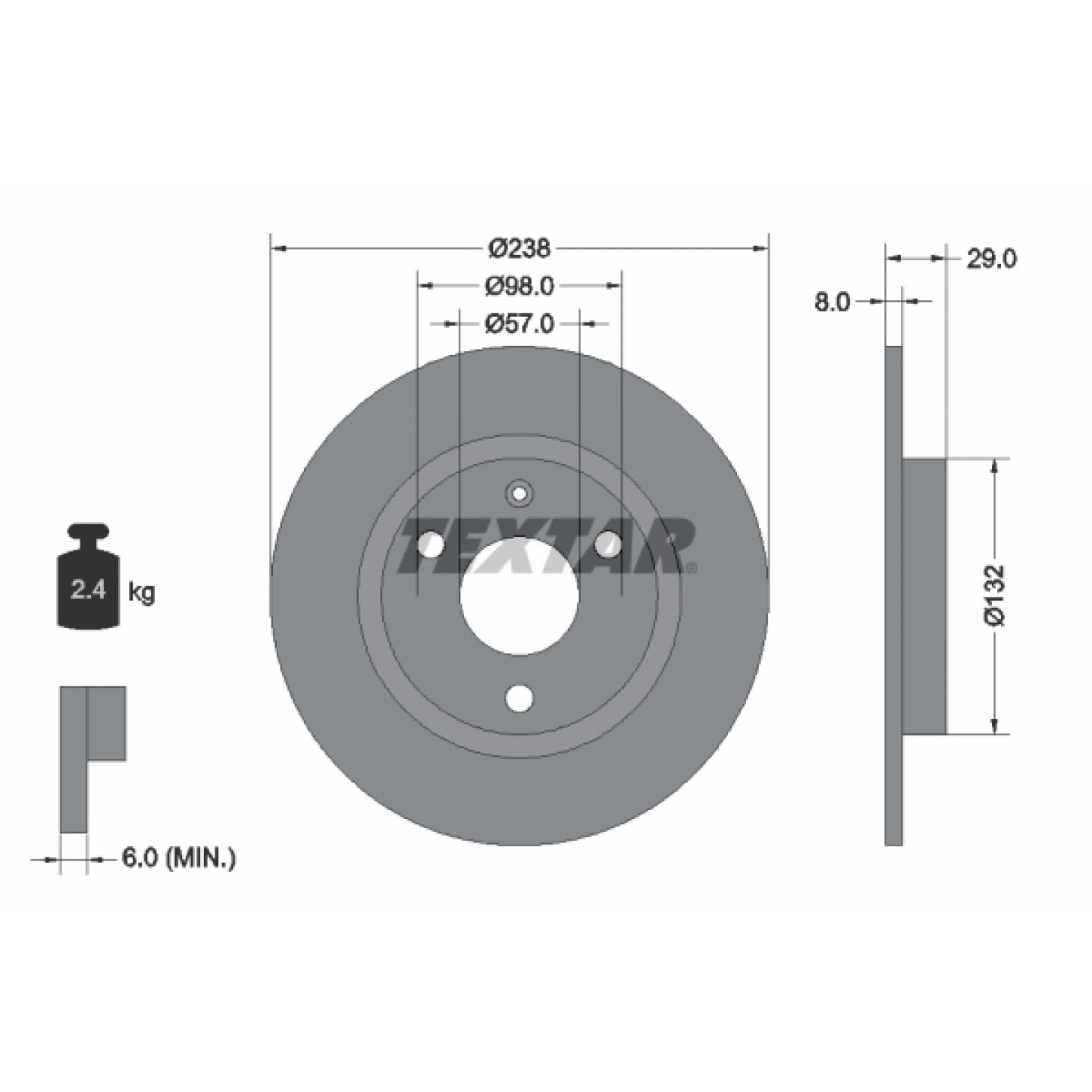 Bremsscheibe TEXTAR 92038500