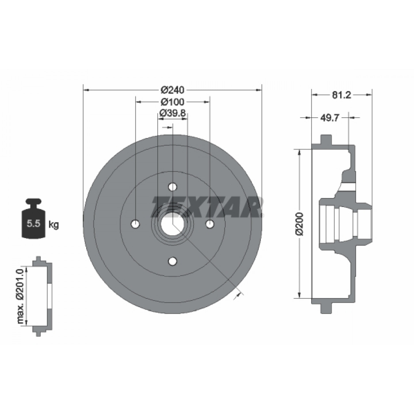 Bremstrommel TEXTAR 94006700