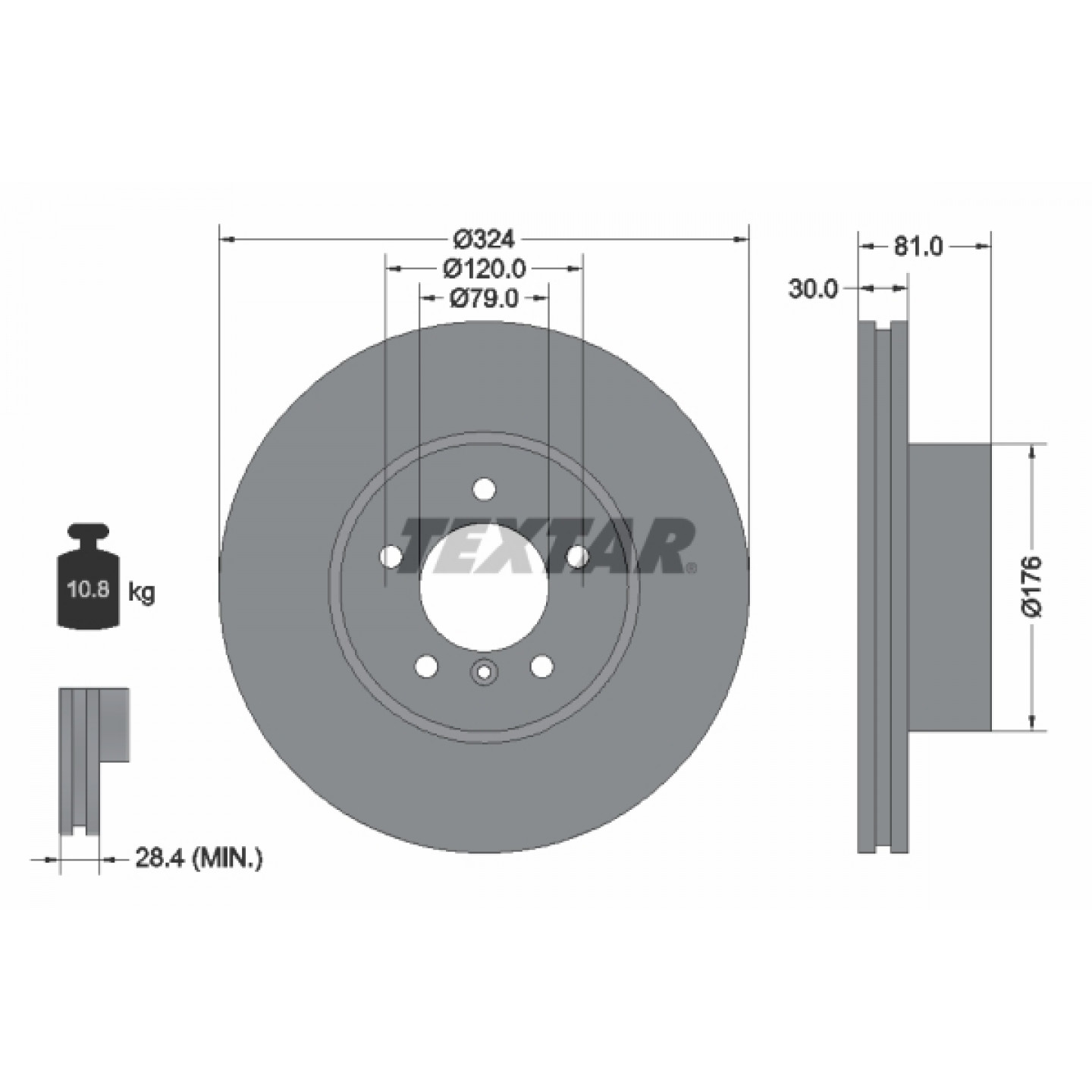 Bremsscheibe TEXTAR 92122800