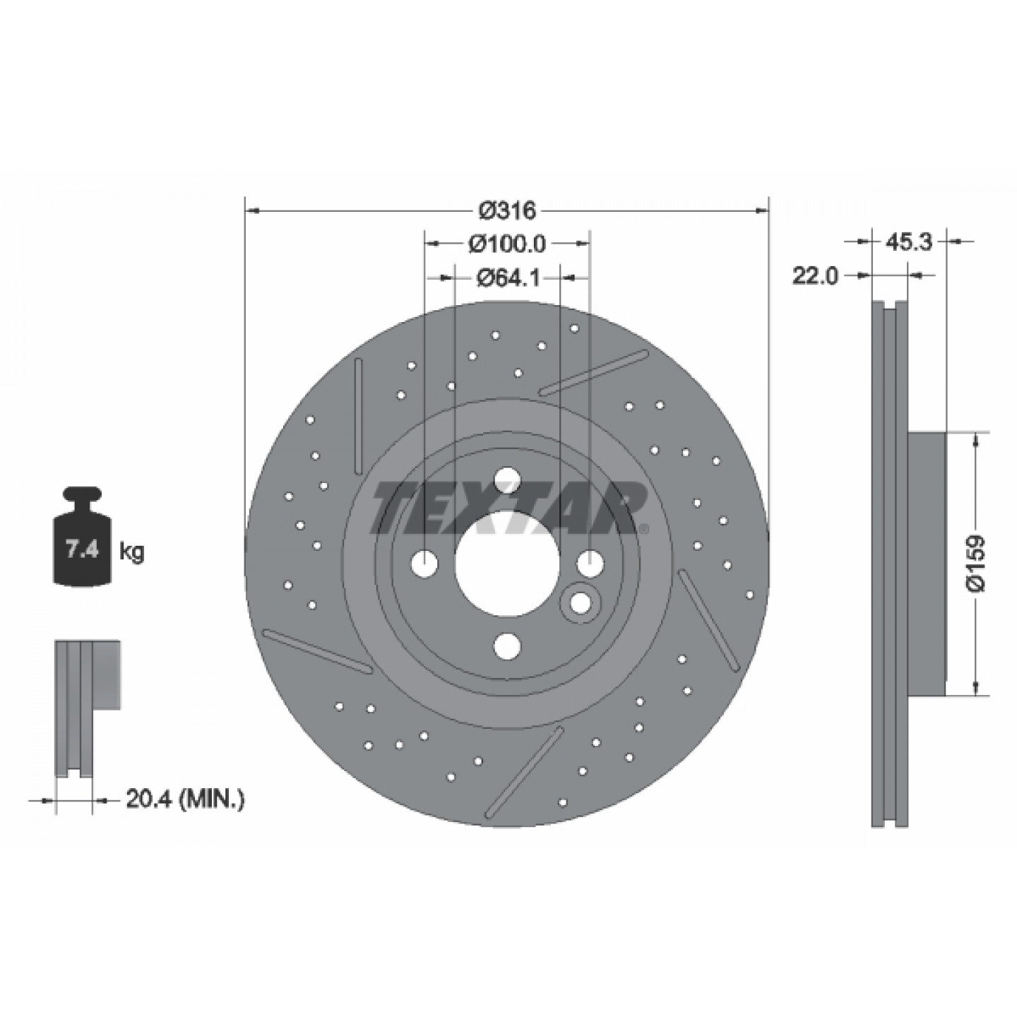 Bremsscheibe TEXTAR 92279105