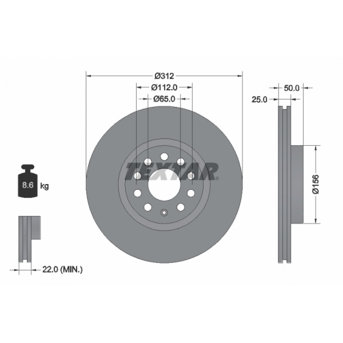Bremsscheibe TEXTAR 92120505
