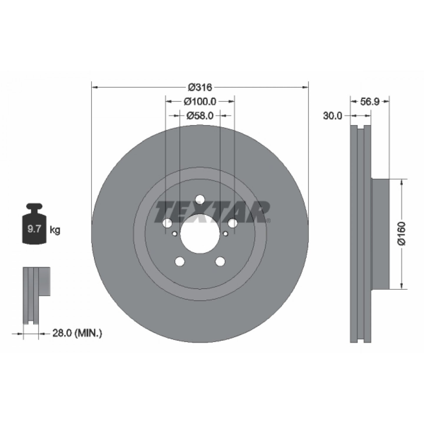 Remschijf TEXTAR 92236503
