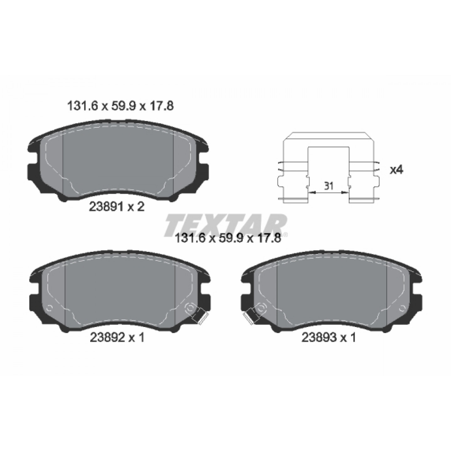Bremseklodser TEXTAR 2389105