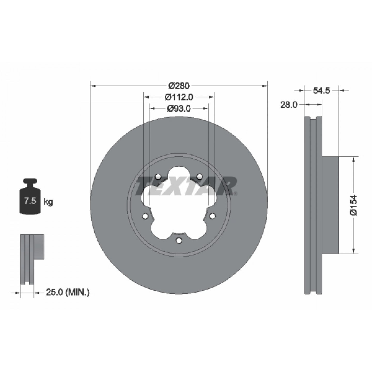 Remschijf TEXTAR 92151803
