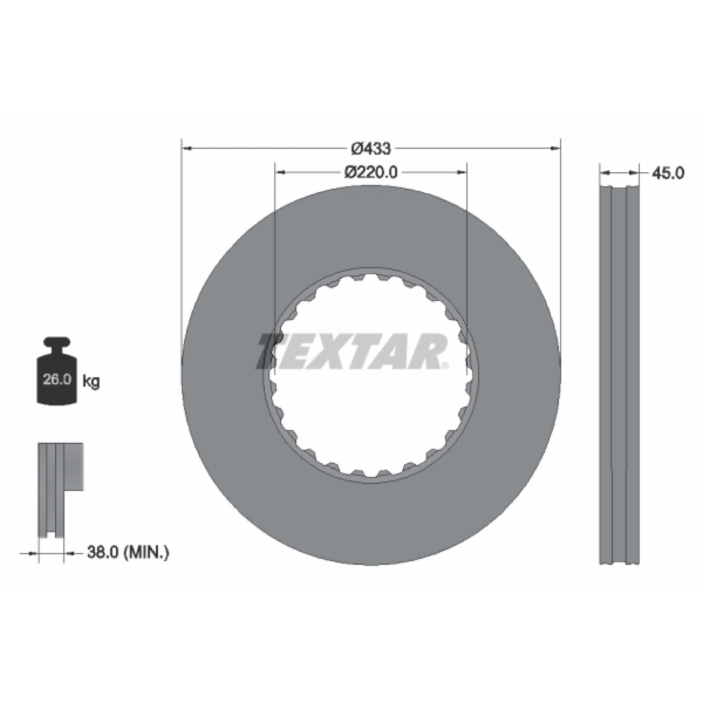 Bremseskive TEXTAR 93272000