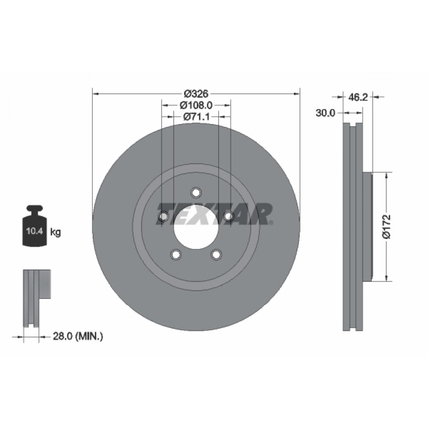 Bremsscheibe TEXTAR 92173505