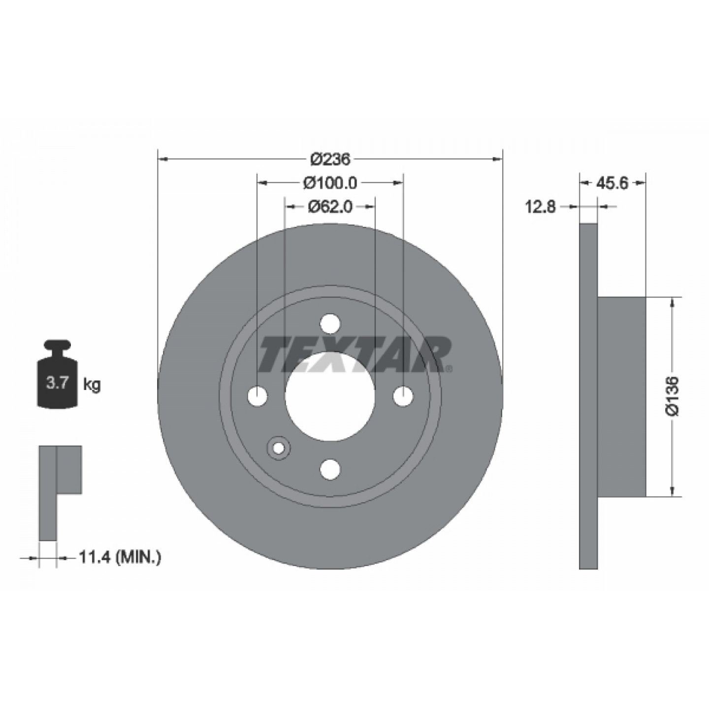 Bremsscheibe TEXTAR 92090200