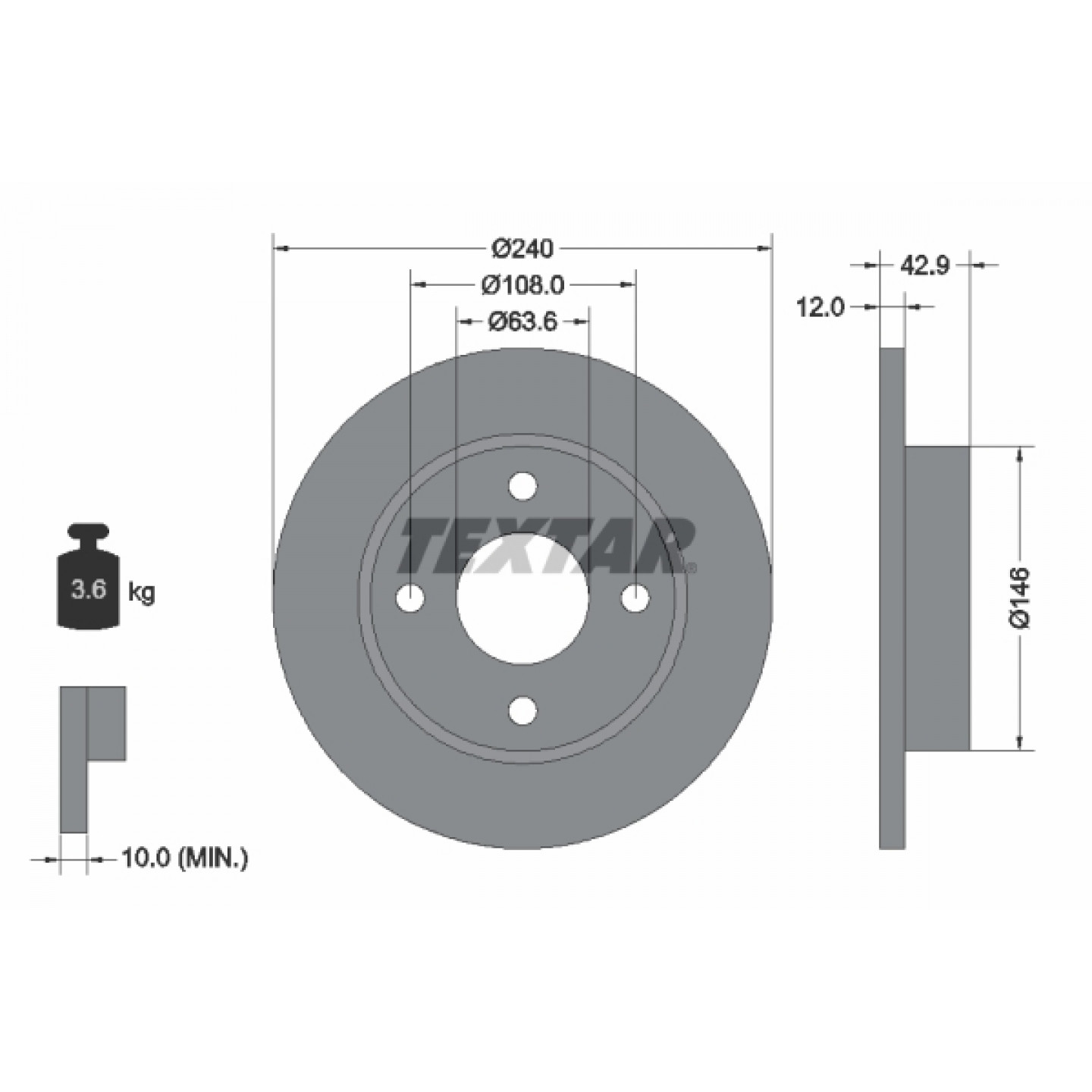 Bremsscheibe TEXTAR 92075303