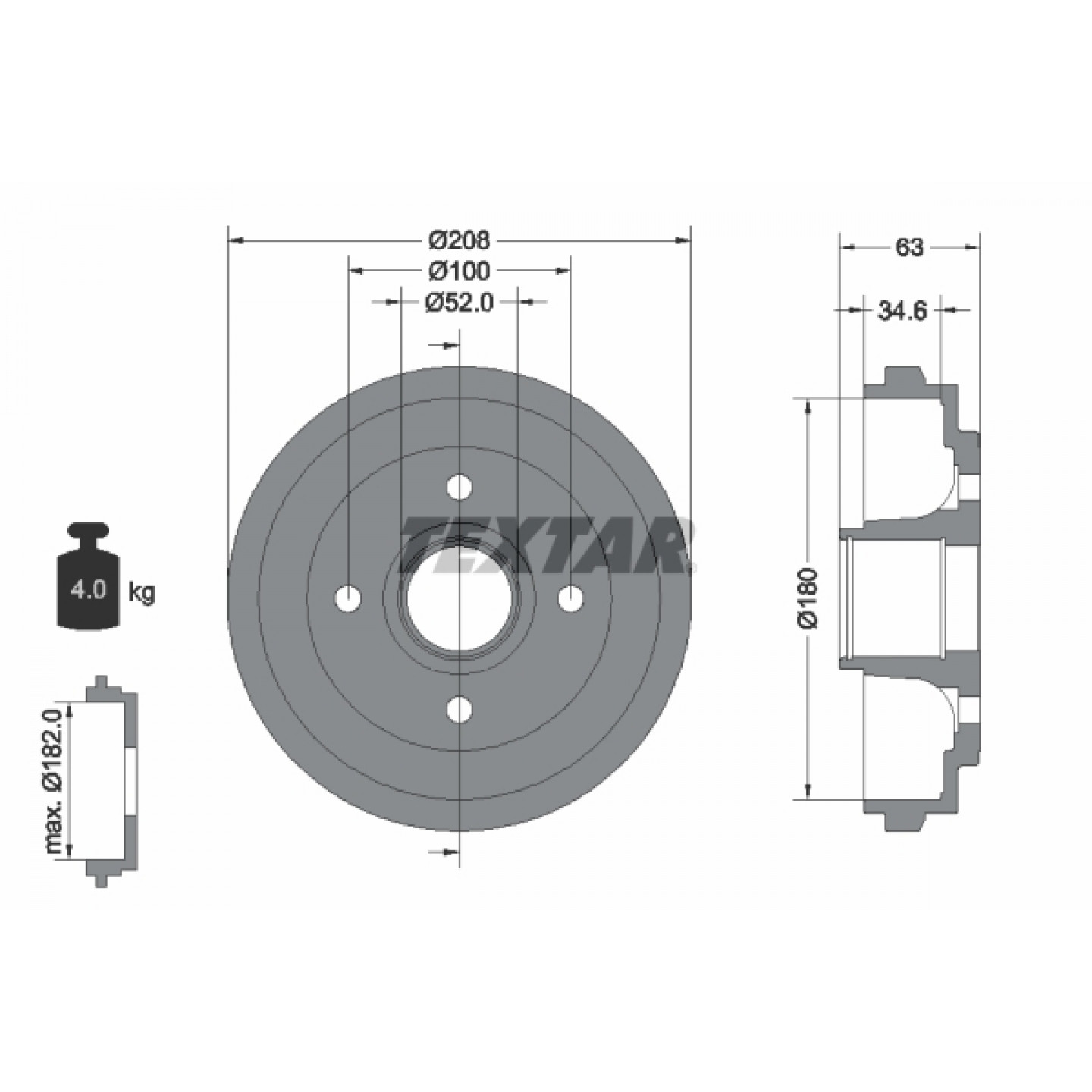 Bremstrommel TEXTAR 94023900
