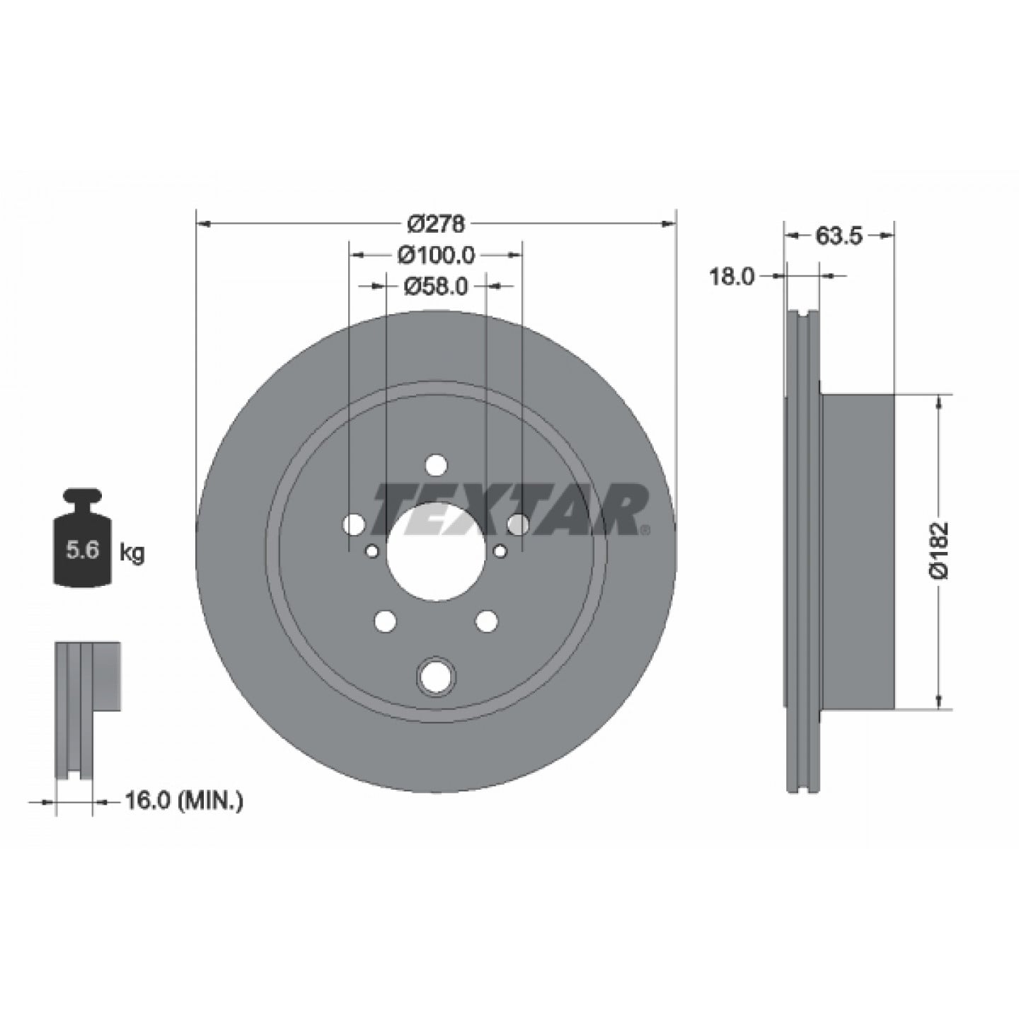Bremsscheibe TEXTAR 92278503