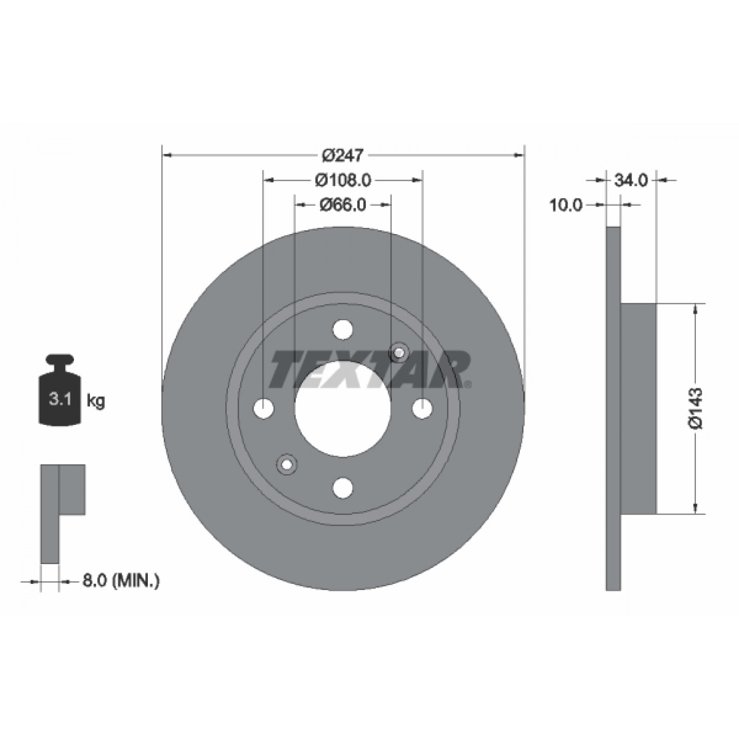 Bremsscheibe TEXTAR 92029803