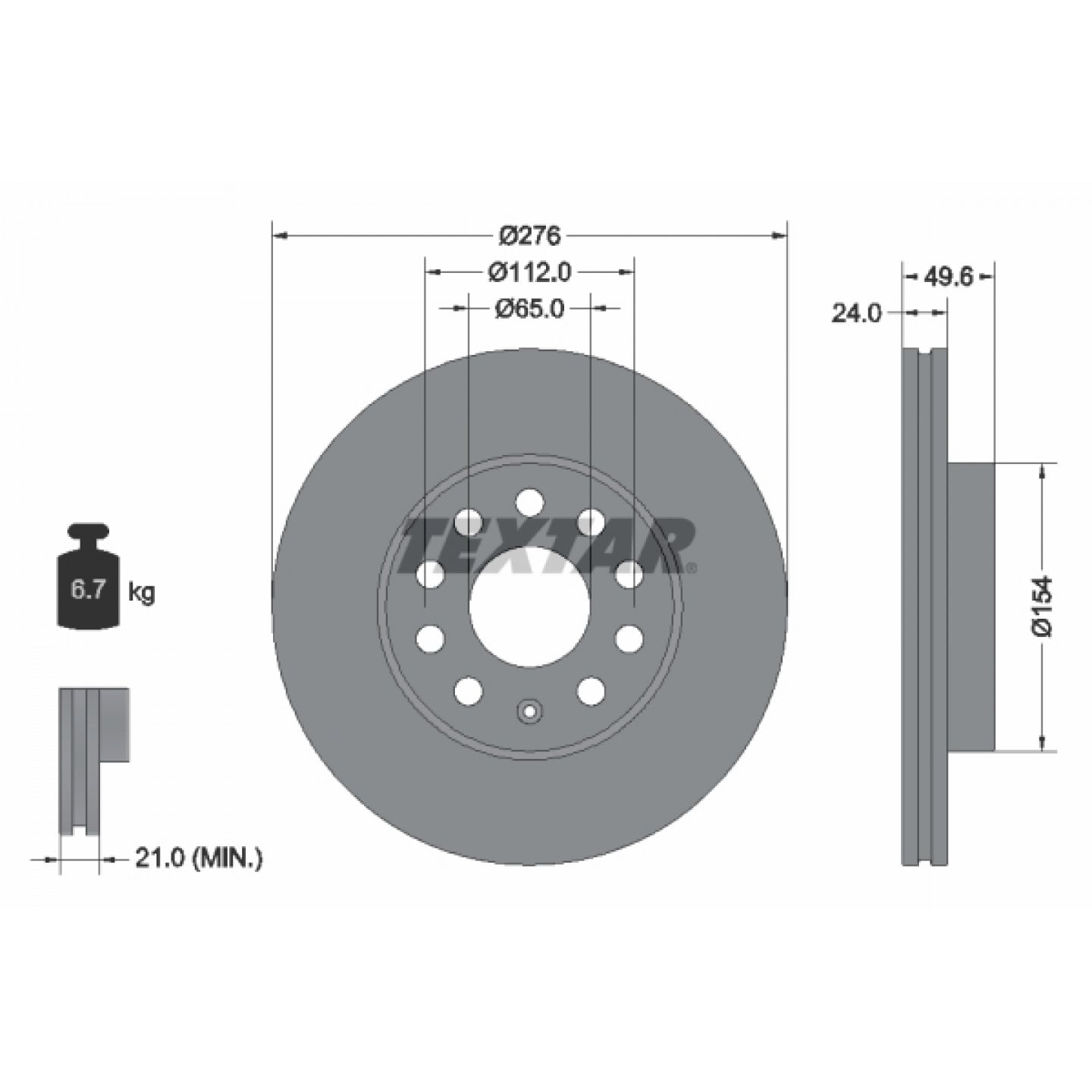 Bremsscheibe TEXTAR 92271903