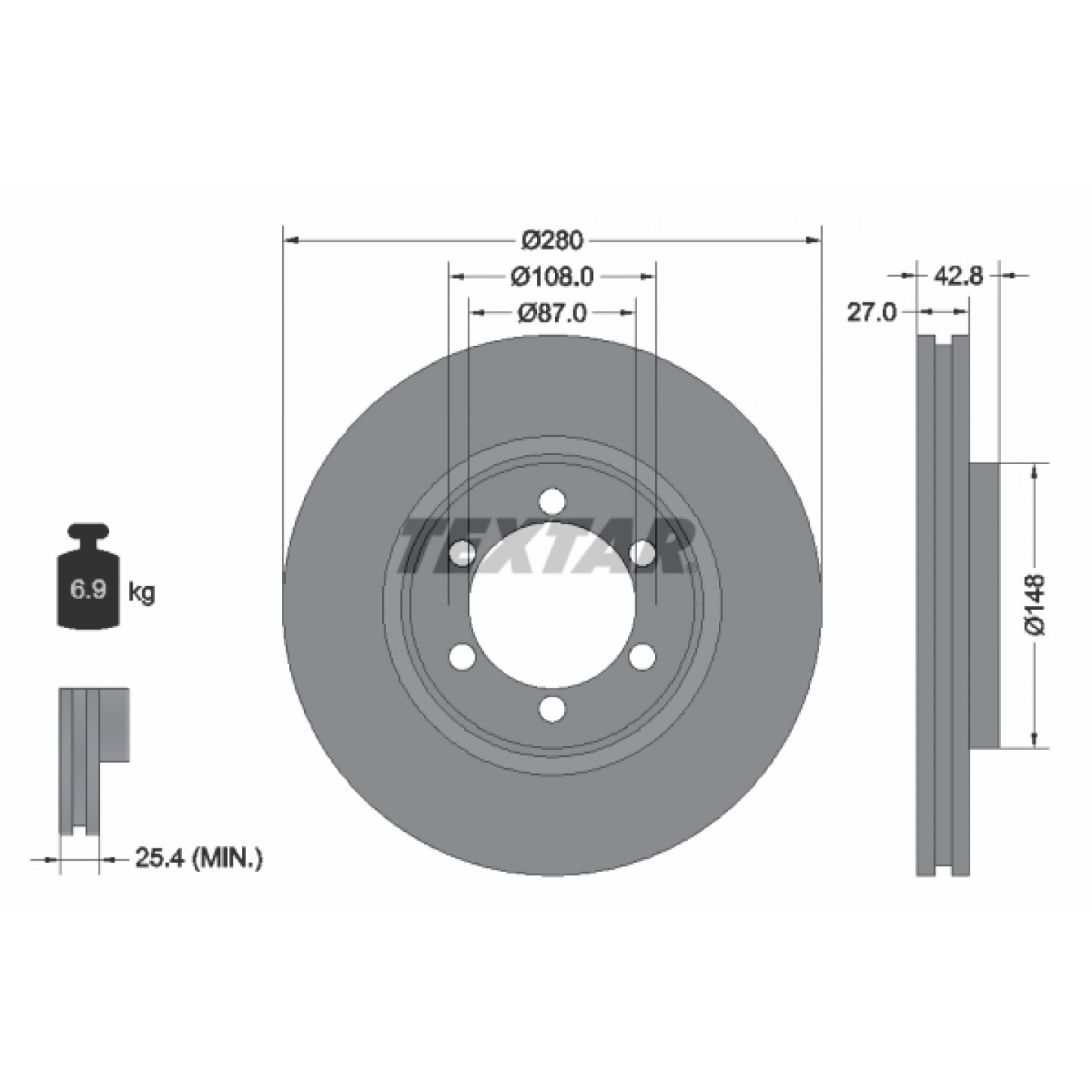 Bremsscheibe TEXTAR 92136503